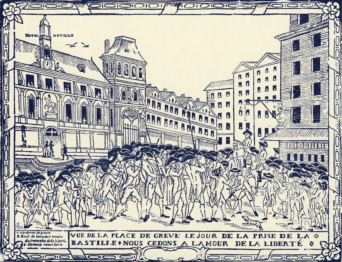 Place de Grève at the Storming of the Bastille, Jul. 14, 1789, from an 18th-century engraving by Letourmy of Orléans (Lebrecht/Getty Images)