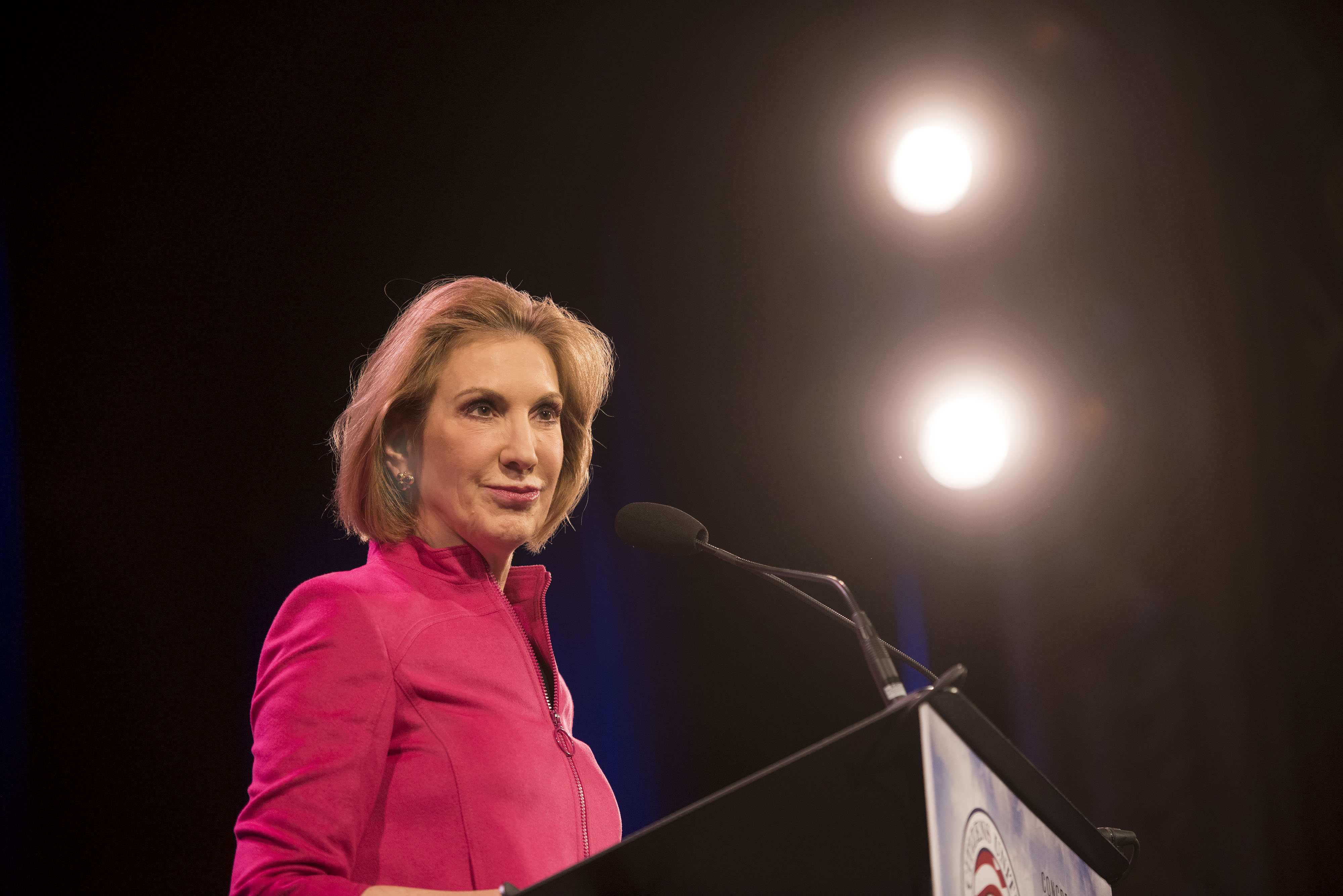 Carly Fiorina, former chairman and chief executive officer of Hewlett-Packard Co., during the Iowa Freedom Summit in Des Moines, Iowa on Jan. 24, 2015. (Daniel Acker—Bloomberg/Getty Images)