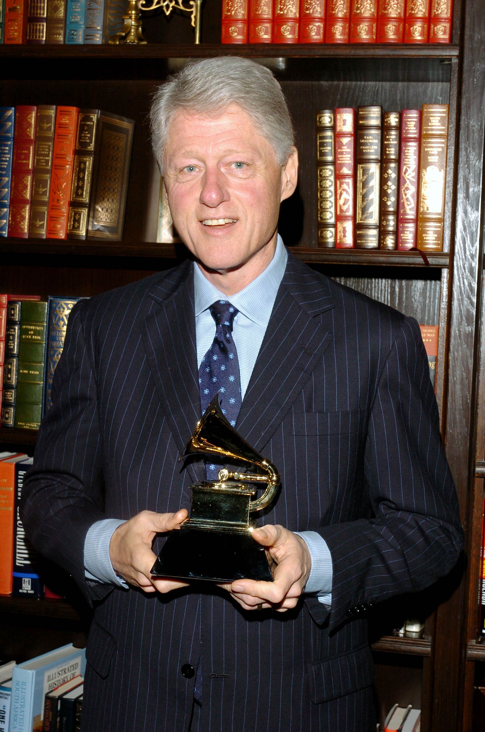 Bill Clinton Presented with His GRAMMY Award for Best Spoken Word Album for "My Life" - February 17, 2005