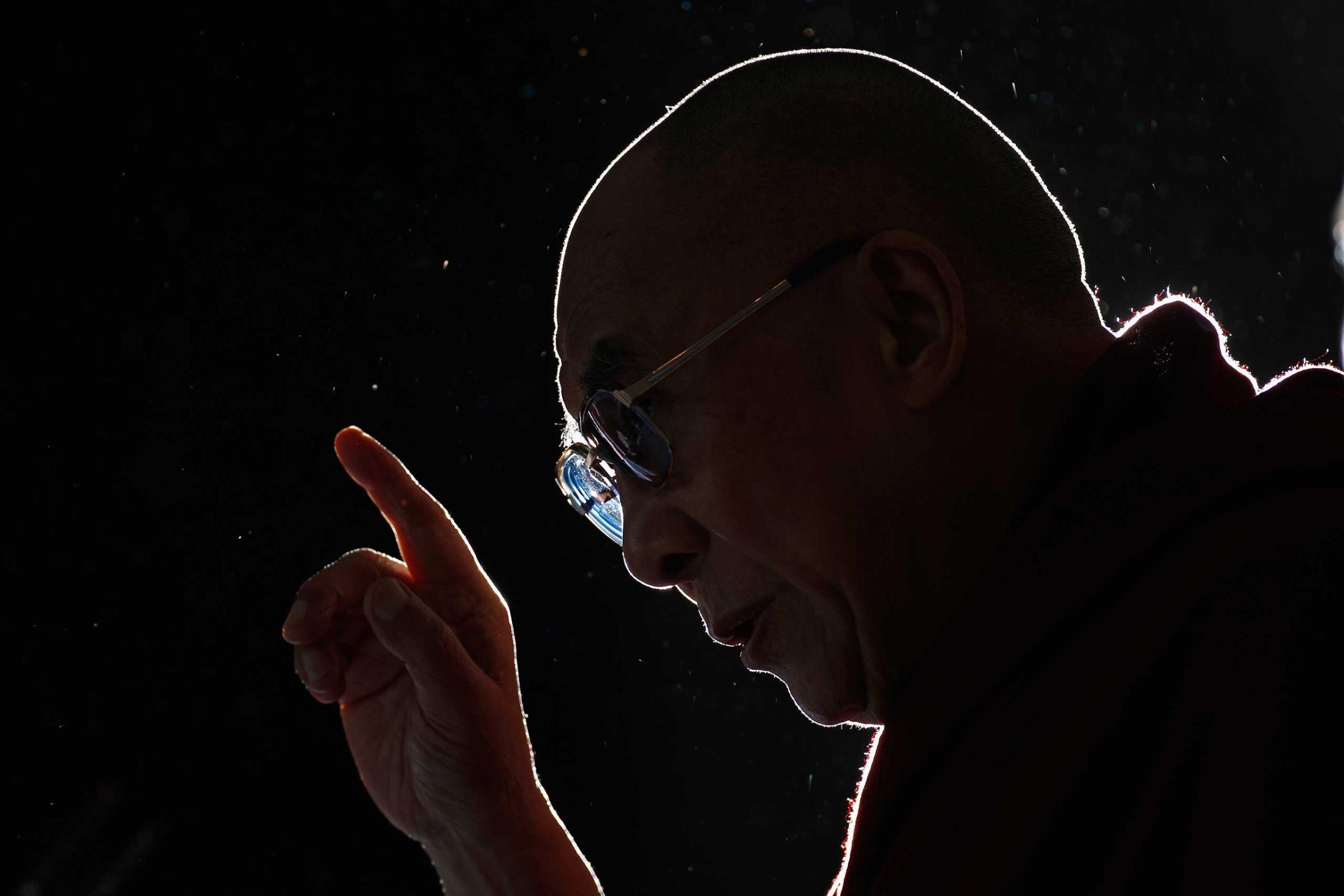 His Holiness the Dalai Lama during a press conference at The Lowry Hotel in Manchester, United Kingdom, June 2012.