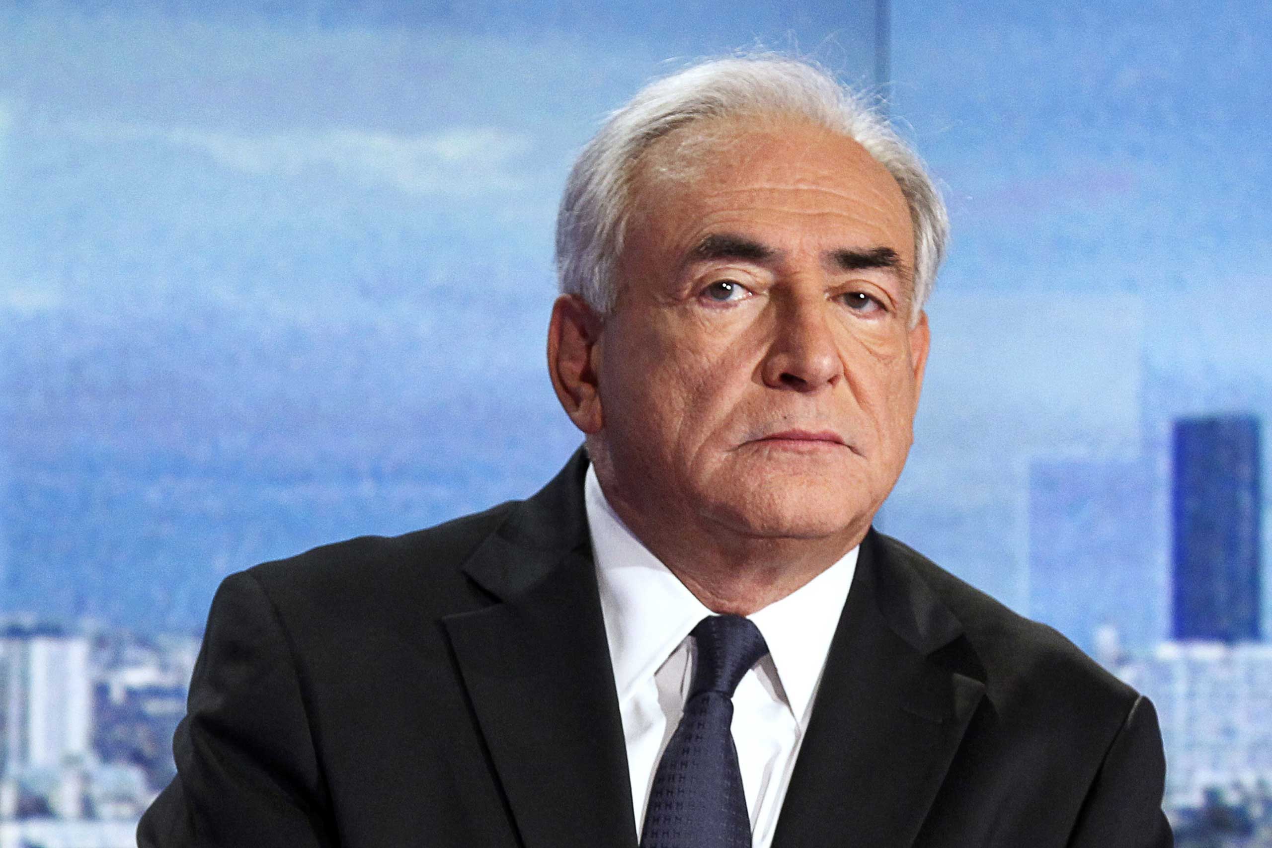 Former International Monetary Fund chief Dominique Strauss-Kahn takes part in the news broadcast of French TV station TF1, in Boulogne-Billancourt, France on Sept. 18, 2011.