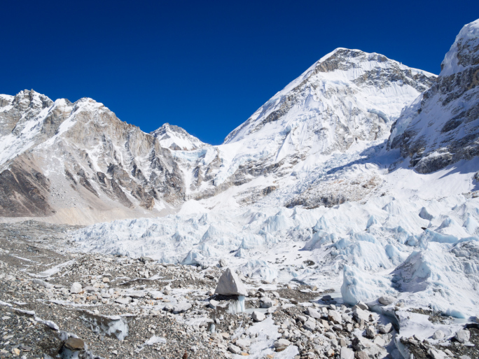 Everest Base Camp site on Khumbu Glacier