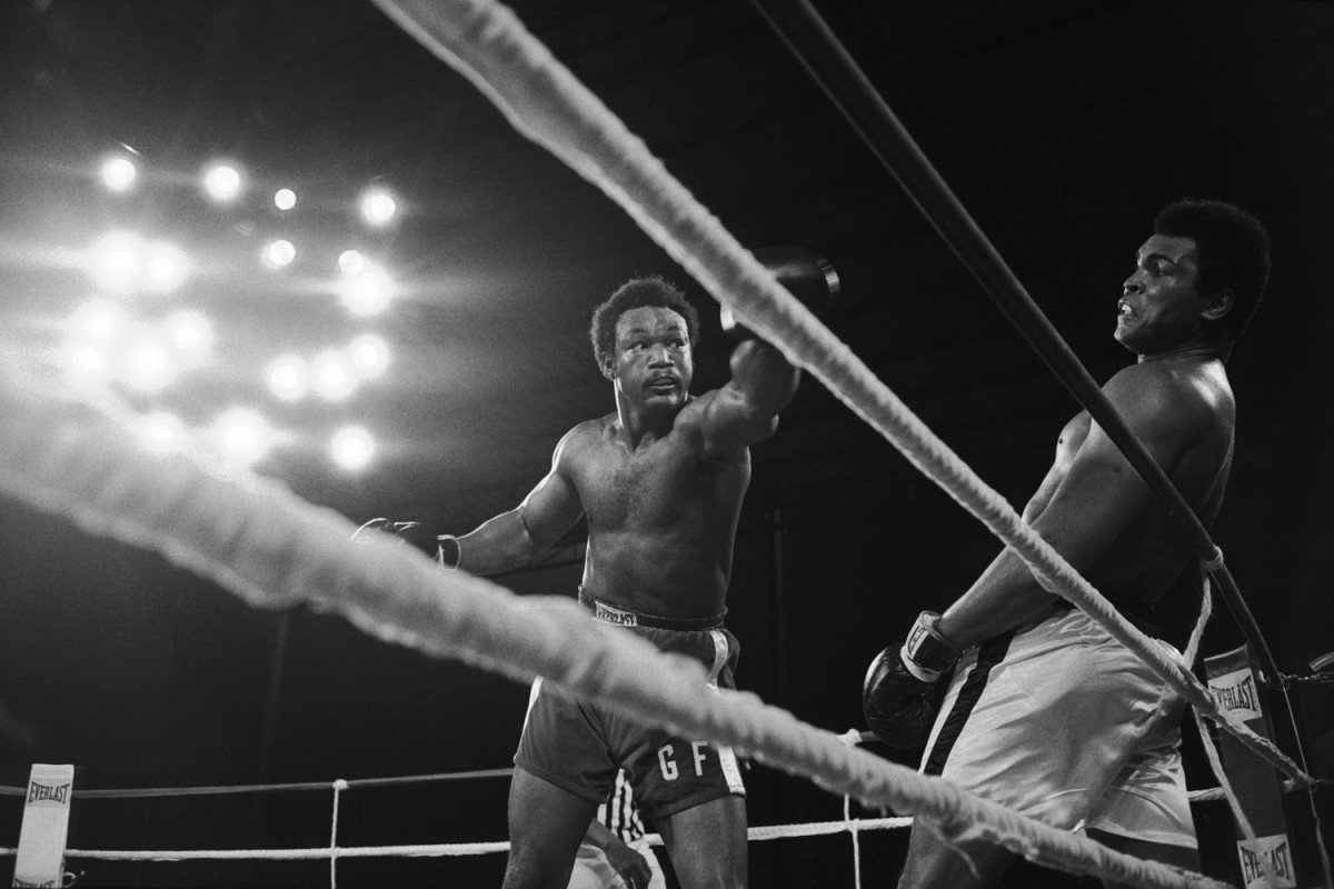 Muhammad Ali fighting George Foreman