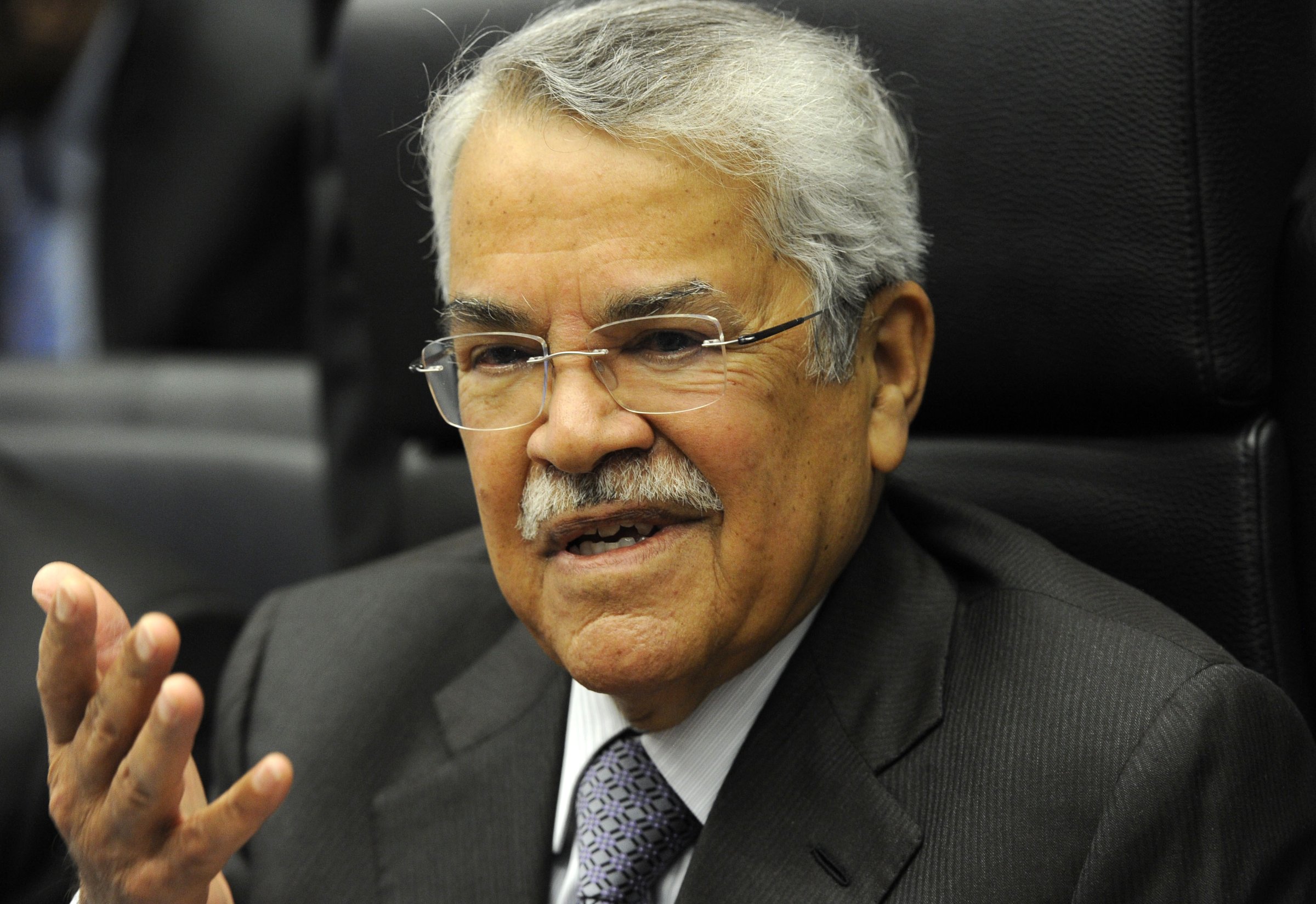 Saudi Oil Minister Ali al-Naimi speaks to journalists ahead of the 166th ordinary meeting of the Organization of the Petroleum Exporting Countries (OPEC) in Vienna, Austria on Nov. 27, 2014.