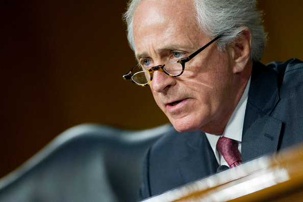 Senator Bob Corker questions Janet Yellen, chair of the U.S. Federal Reserve, during a Senate Banking Committee hearing in Washington on Feb. 24, 2015 (Andrew Harrer—Bloomberg/Getty Images)