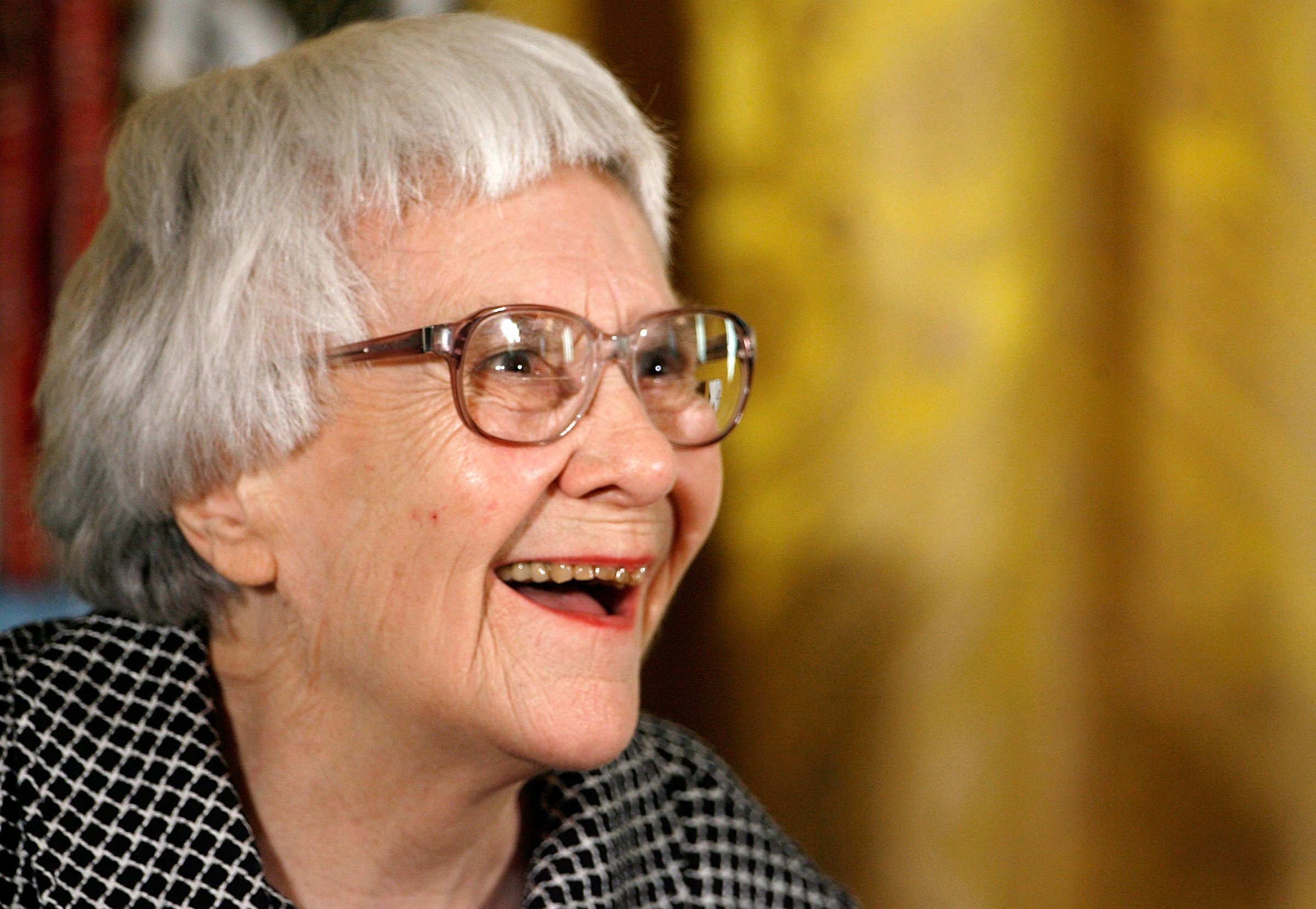 Pulitzer Prize winner and To Kill A Mockingbird author Harper Lee smiles before receiving the 2007 Presidential Medal of Freedom at the White House on Nov. 5, 2007 in Washington, DC.