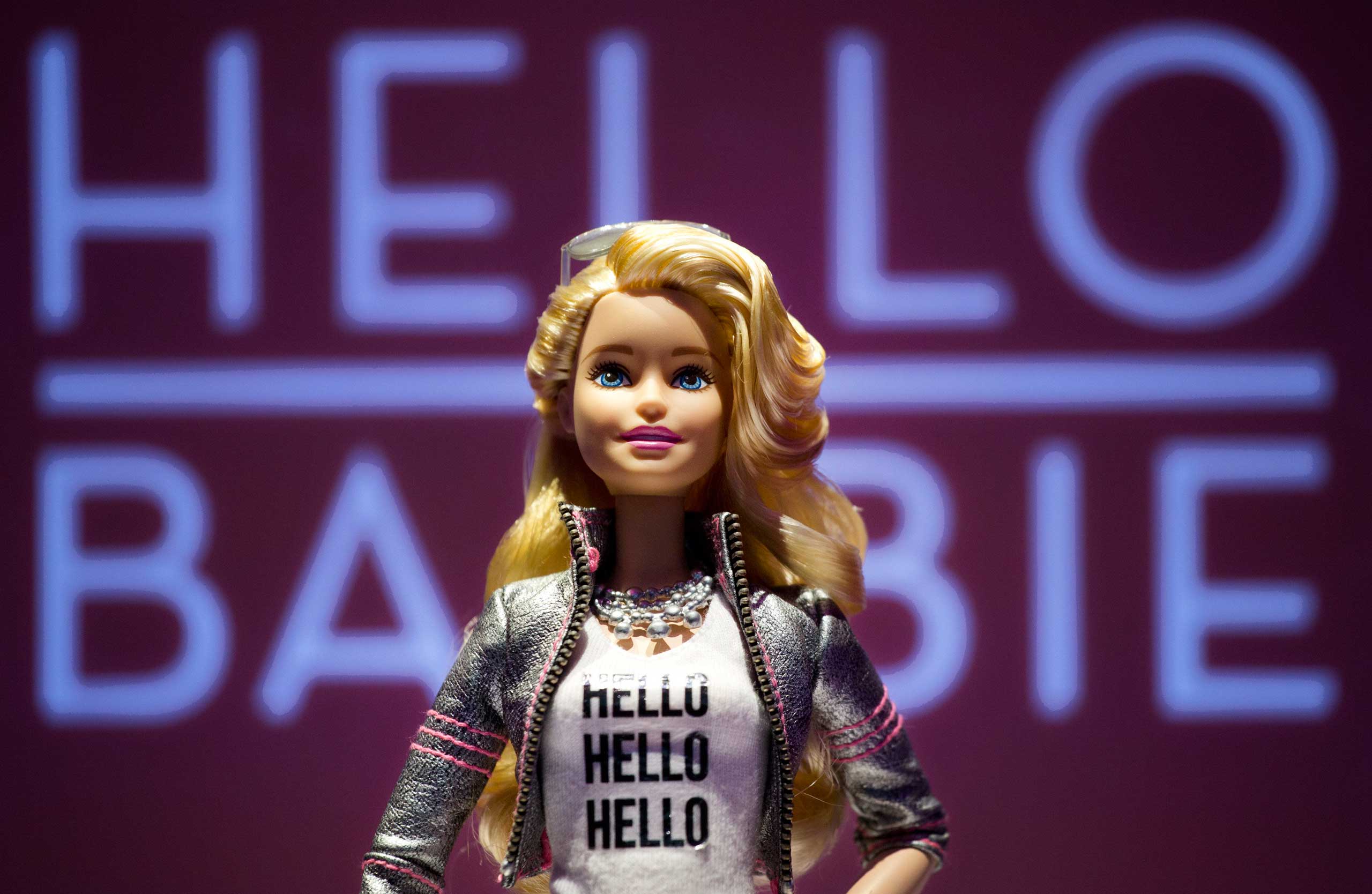 Hello Barbie is displayed at the Mattel showroom at the North American International Toy Fair in New York City on Feb. 14, 2015. (Mark Lennihan—AP)
