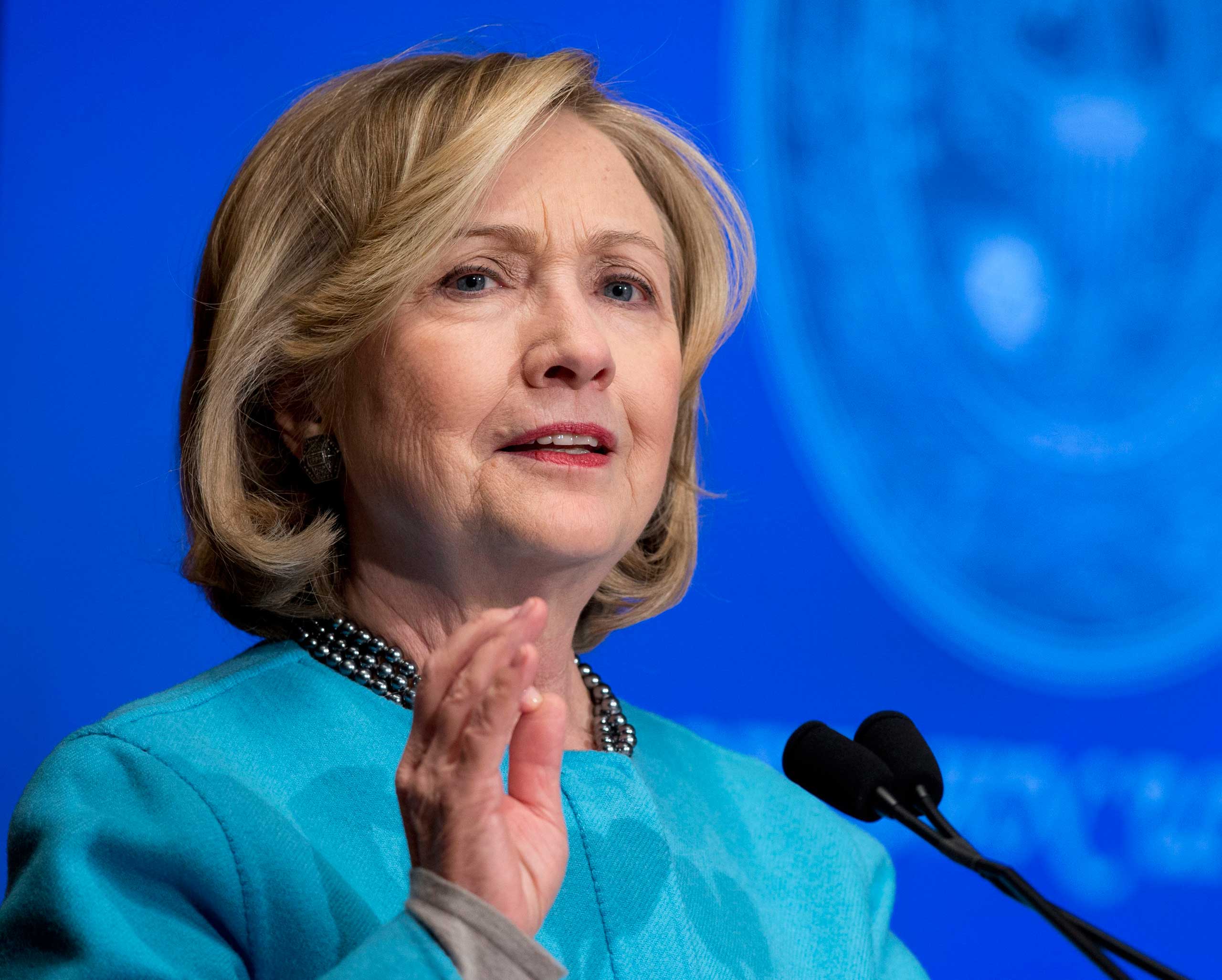 Former Secretary of State Hillary Clinton speaks at Georgetown University in Washington on Dec. 3, 2014. (Carolyn Kaster—AP)