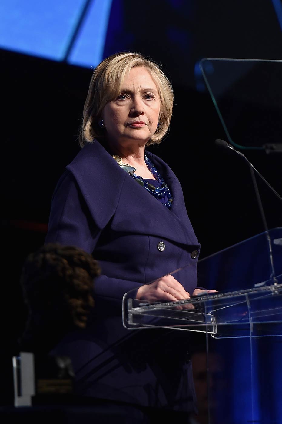 Hillary Rodham Clinton speaks onstage at the RFK Ripple Of Hope Gala at the Hilton Hotel Midtown on Dec. 16, 2014 in New York City. (Mike Coppola—Getty Images)