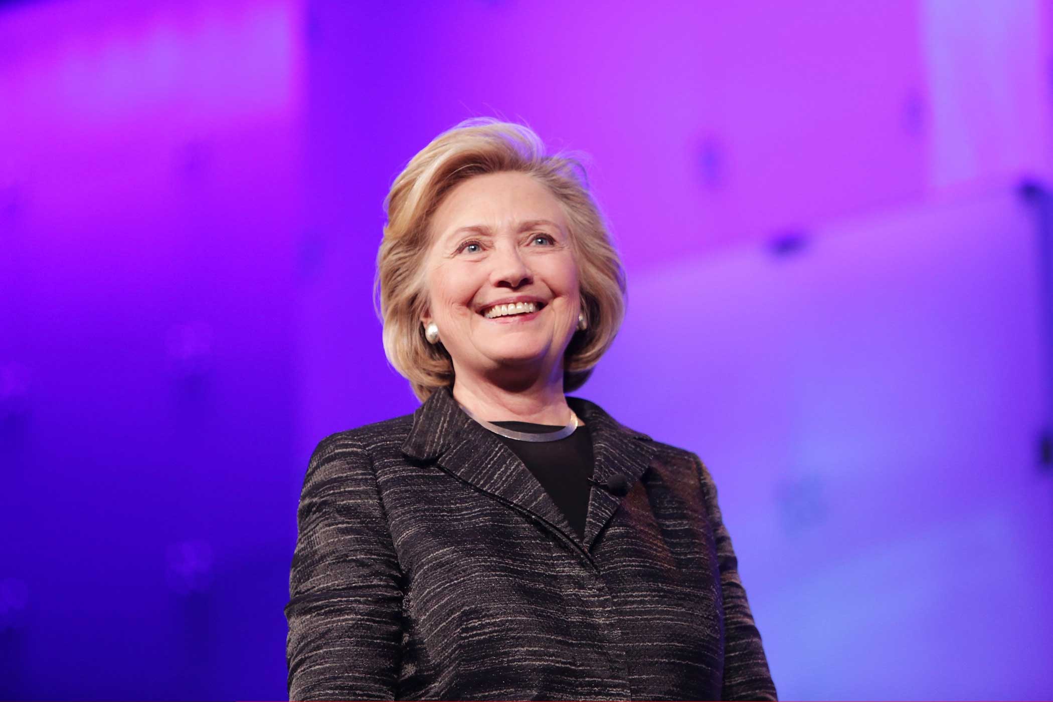 Former United States Secretary of State Hillary Clinton gives the keynote speech during LeadOn:Watermark's Silicon Valley Conference For Women at Santa Clara Convention Center on Feb. 24, 2015 in Santa Clara, California. (Marla Aufmuth—Getty Images)