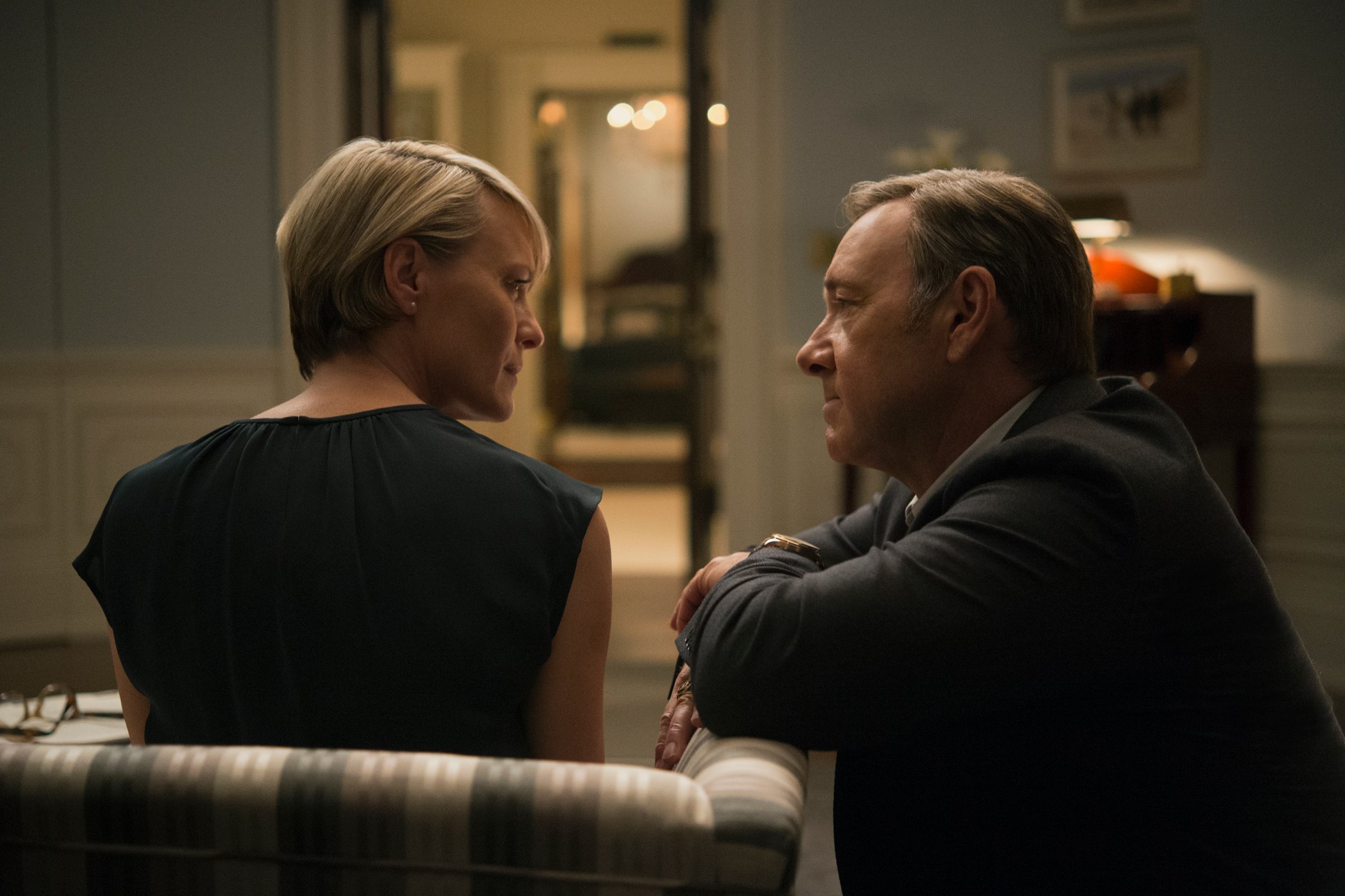 Robin Wright and Kevin Spacey in Season 3 of Netflix's House of Cards