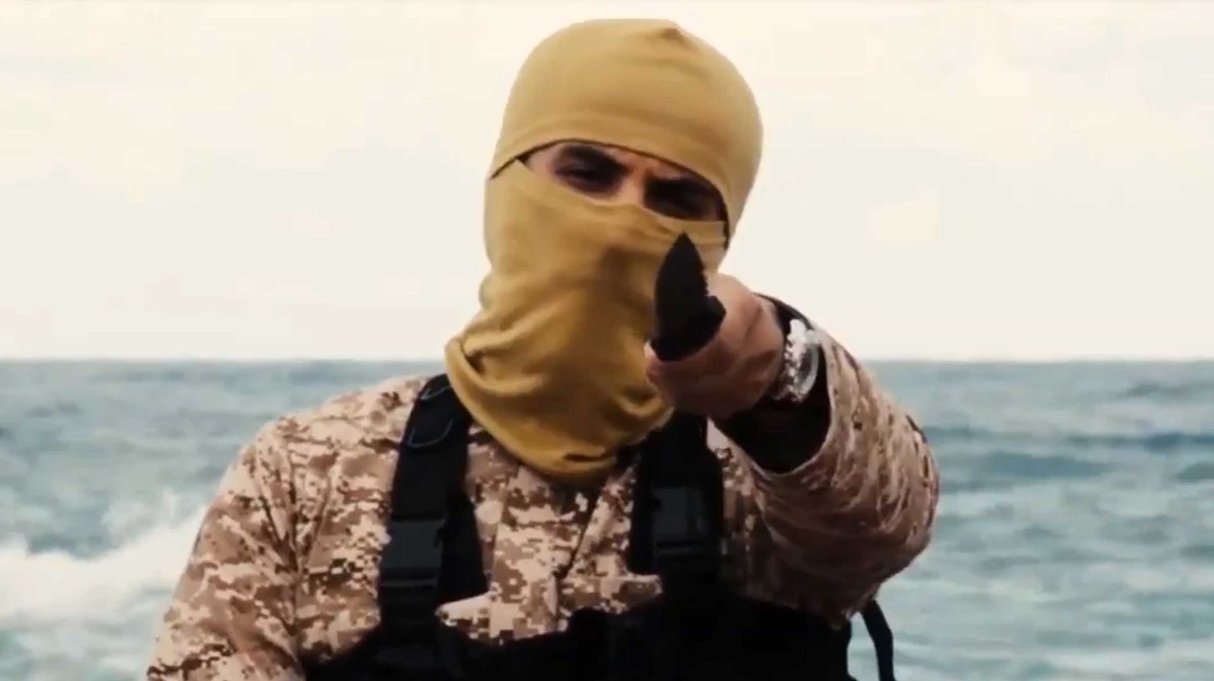 Screengrab from an ISIS video made in Libya and released Feb. 15, 2015.