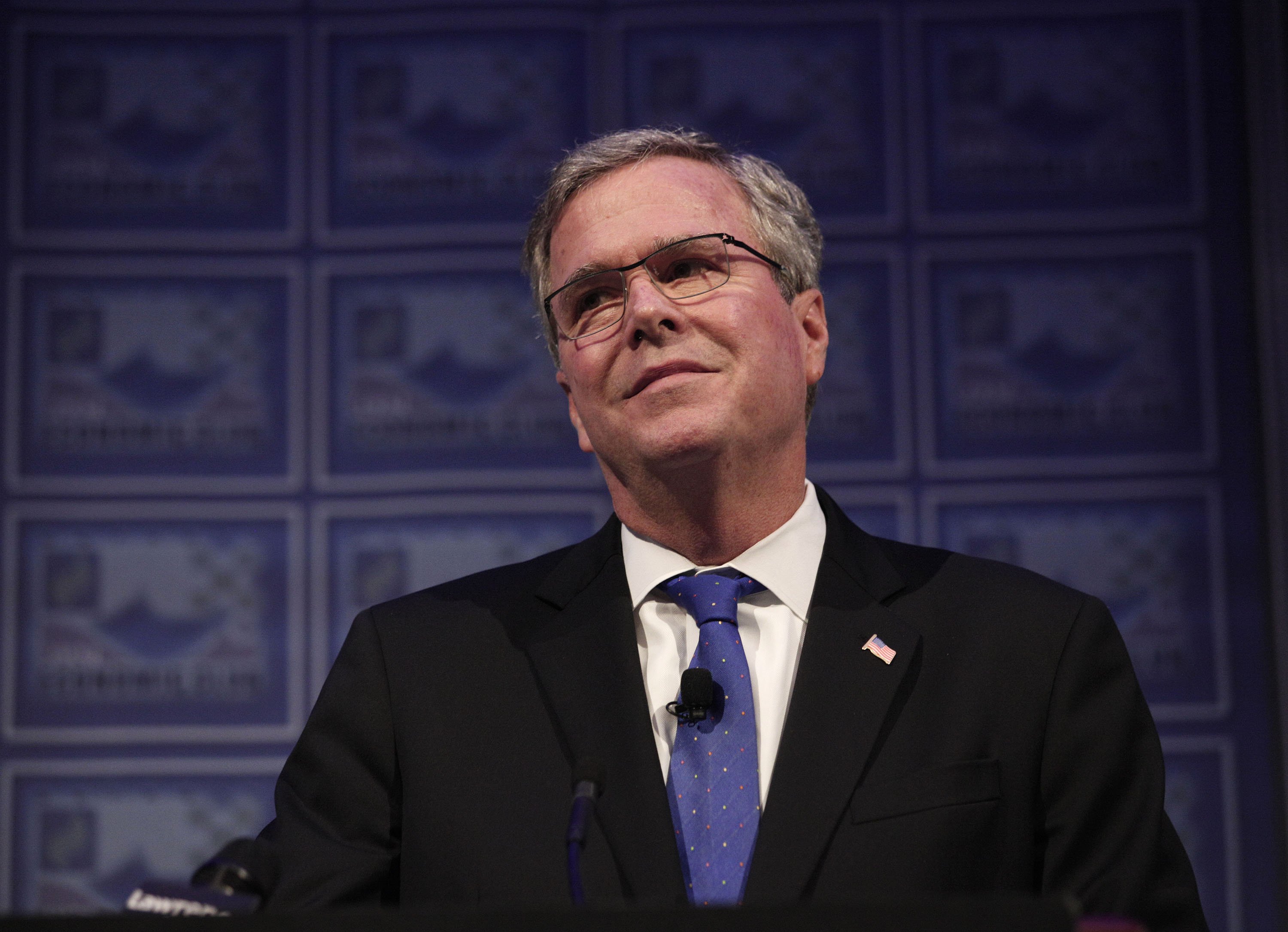 Former Florida Governor Jeb Bush speaks at the Detroit Economic Club on Feb. 4, 2015 in Detroit. (Bill Pugliano—Getty Images)
