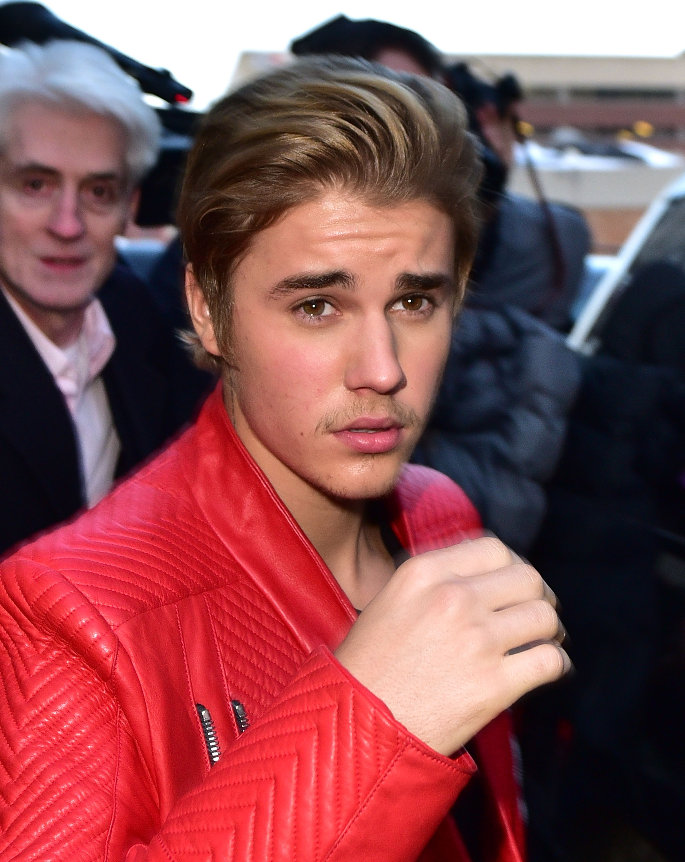 Justin Bieber leaves adidas Originals x Kanye West YEEZY SEASON 1 fashion show during New York Fashion Week Fall 2015 at Skylight Clarkson Sq on Feb. 12, 2015 in New York City. (James Devaney—GC Images/Getty Images)