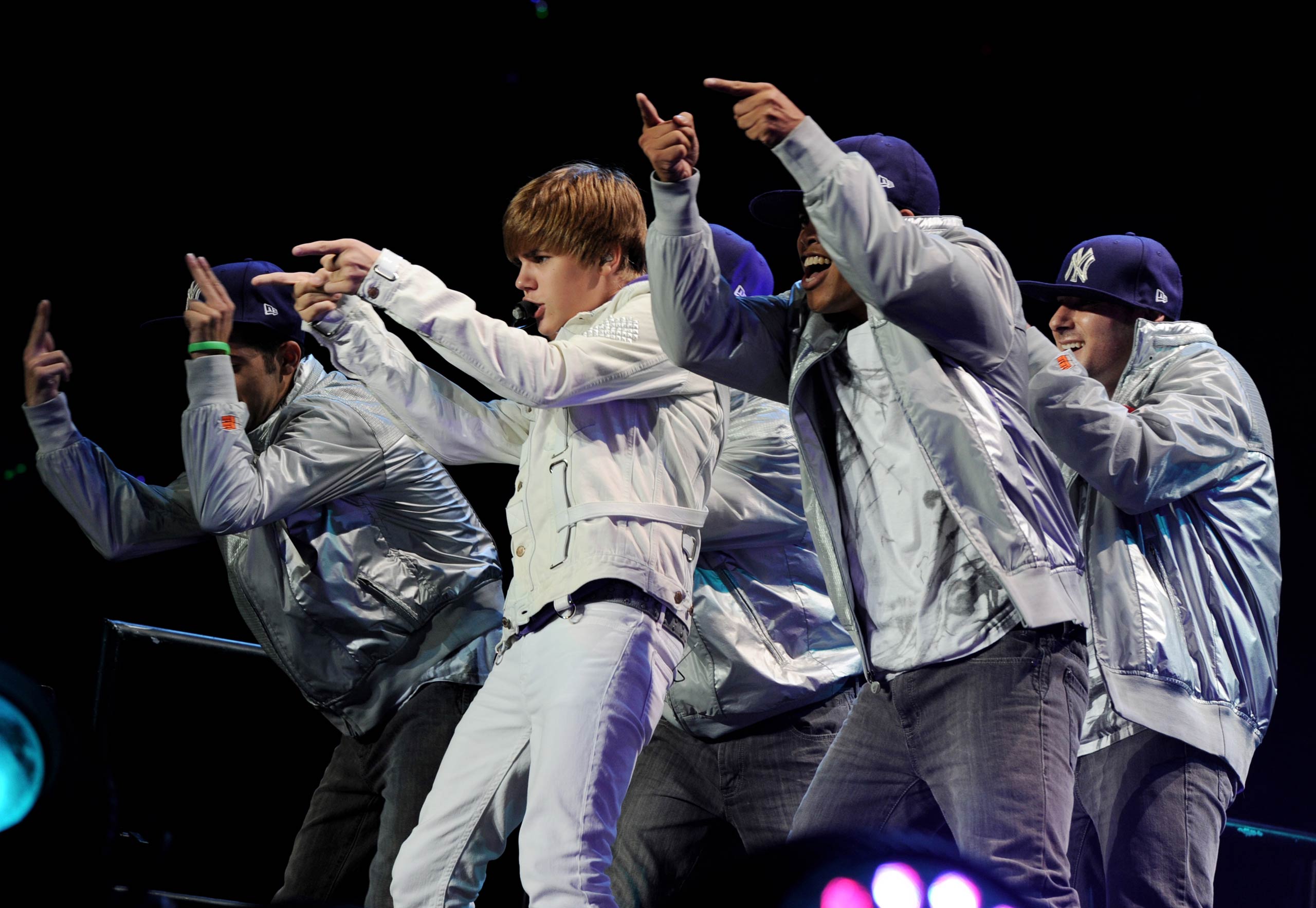 Justin Bieber performs onstage at the Staples Center in Los Angeles, Calif. in 2010.