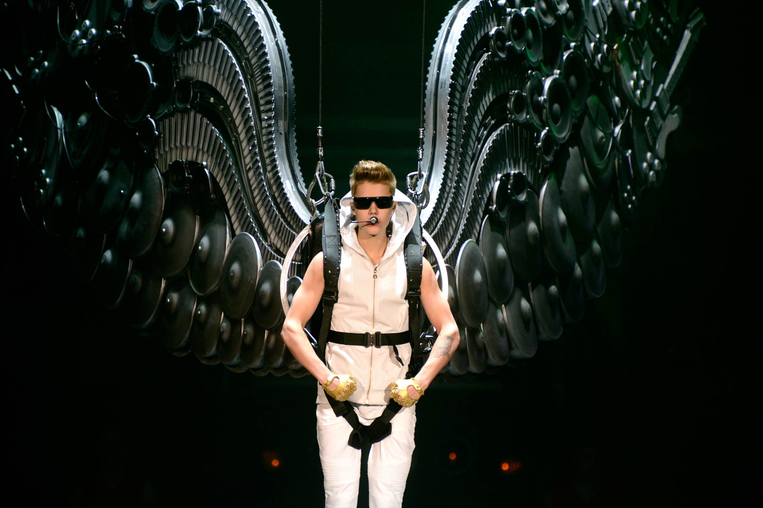 Justin Bieber performs at Madison Square Garden in New York City in 2012.