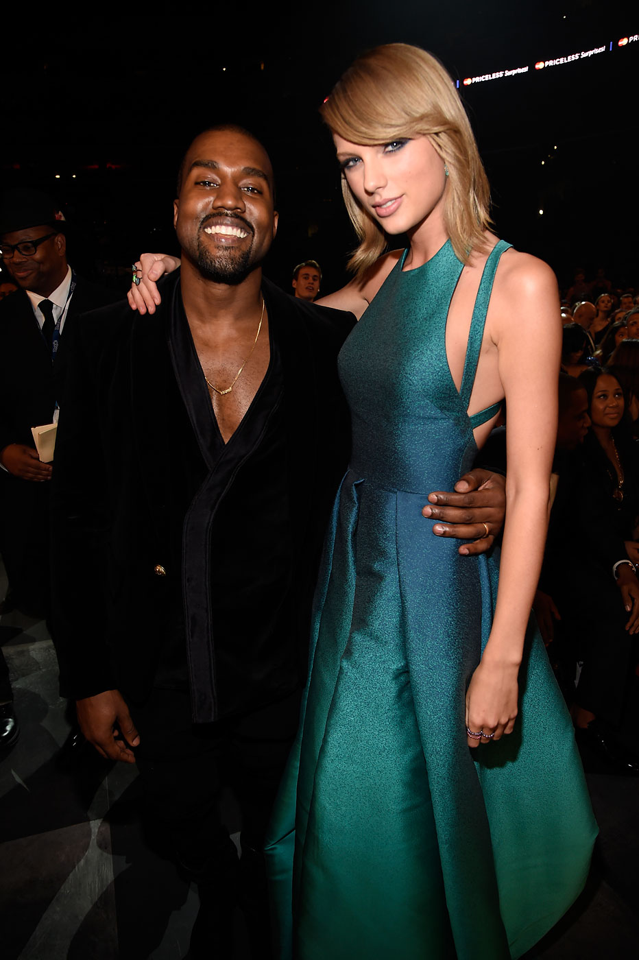 Kanye West and Taylor Swift attend the 57th Annual Grammy Awards in Los Angeles, Feb. 8, 2015. (Kevin Mazur—WireImage/Getty Images)