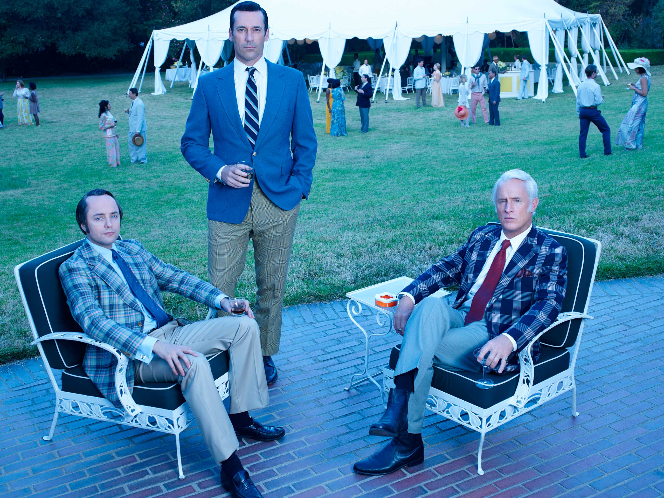 From Left: Vincent Kartheiser as Pete Campbell, Jon Hamm as Don Draper and John Slattery as Roger Sterling in 'Mad Men' season 7B.