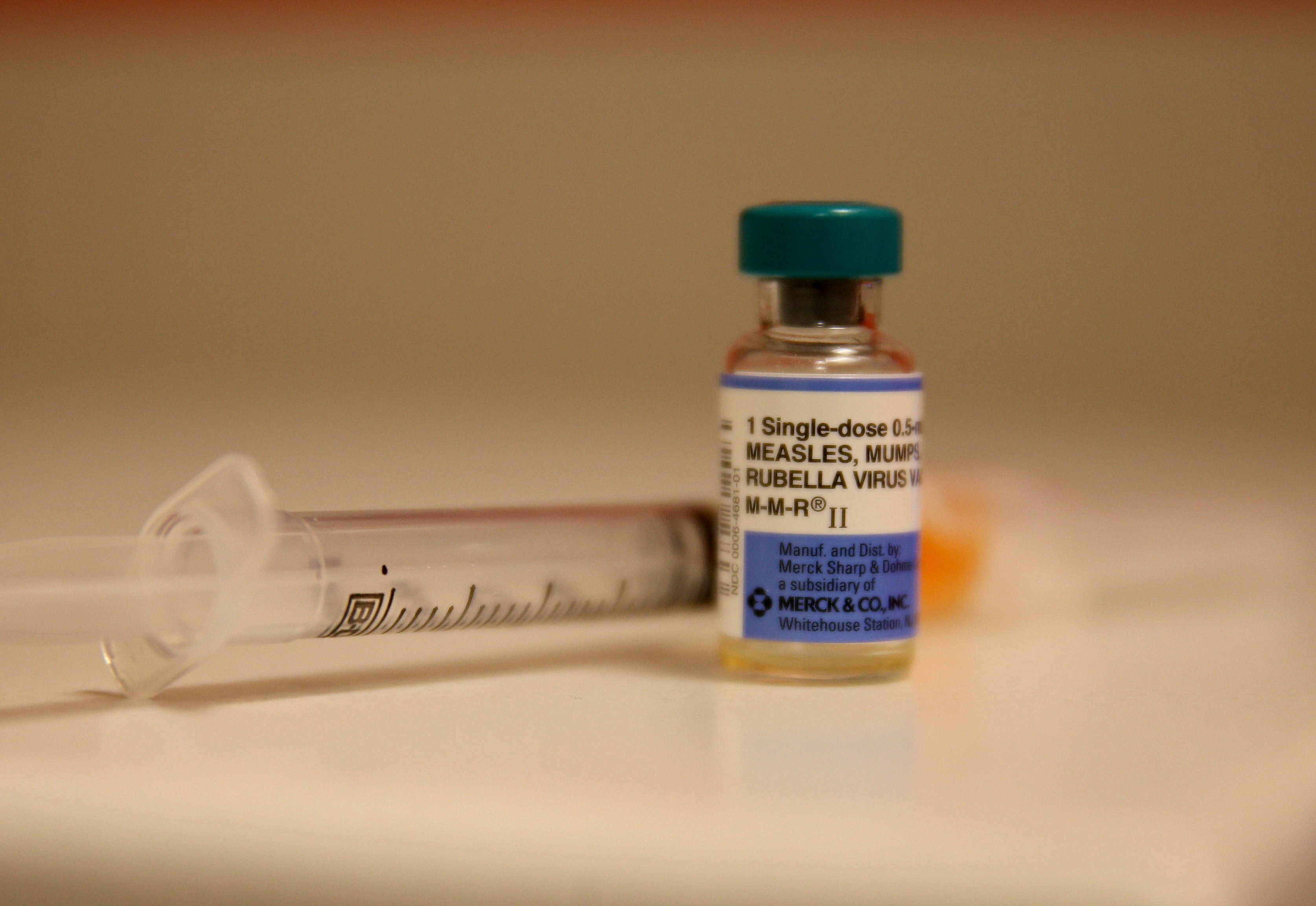 A bottle containing a measles vaccine is seen at the Miami Children's Hospital on Jan. 28, 2015 in Miami, Florida. (Joe Raedle—Getty Images)