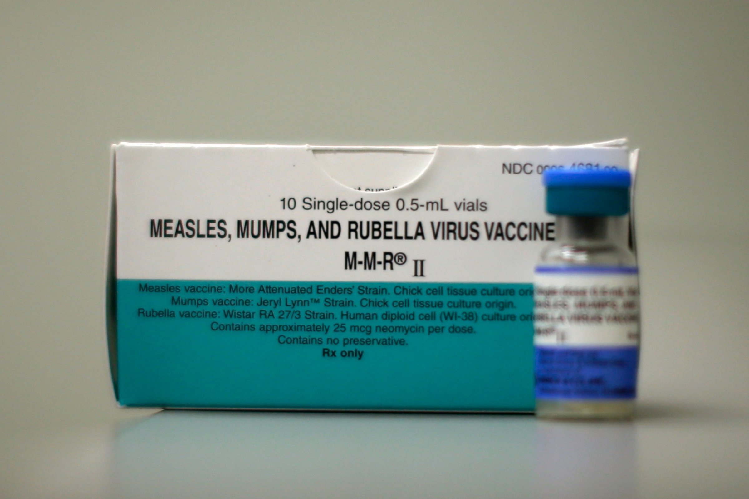 Measles vaccine is seen at Venice Family Clinic in Los Angeles