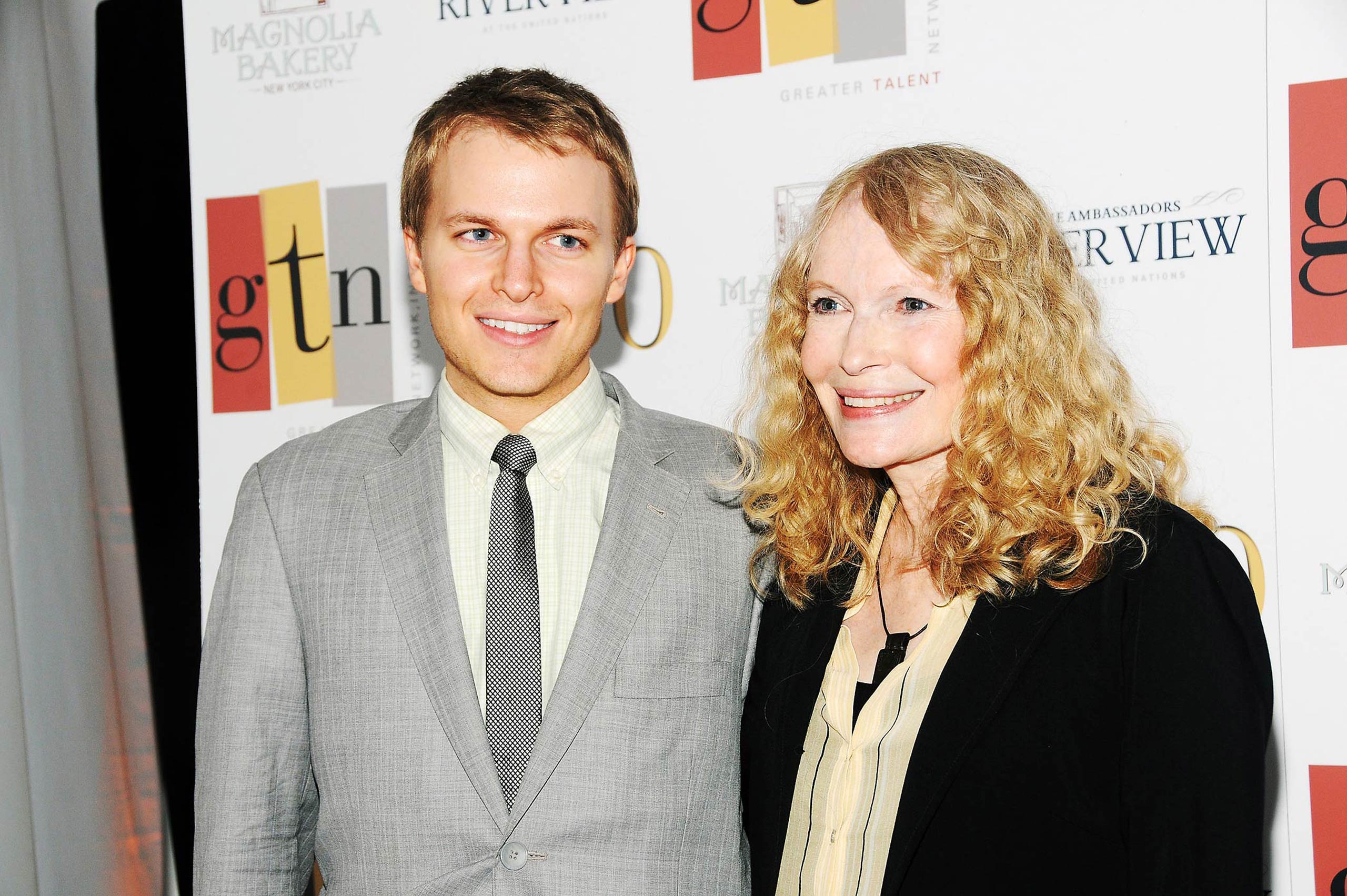 Ronan Farrow and his mother, Mia Farrow, attend the Greater Talent Network's 30th anniversary at the Ambassadors River View at the United Nations on May 2, 2012 in New York City.