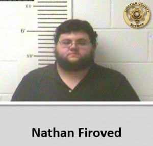 The mugshot of Nathan Firoved taken by the Lincoln County Sheriff's Office, Posted on February 5th