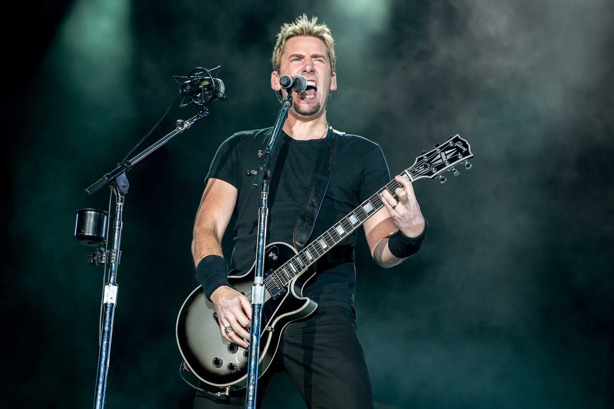 Chad Kroeger of Nickelback performs on stage during a concert in the Rock in Rio Festival in Rio de Janeiro in 2013.