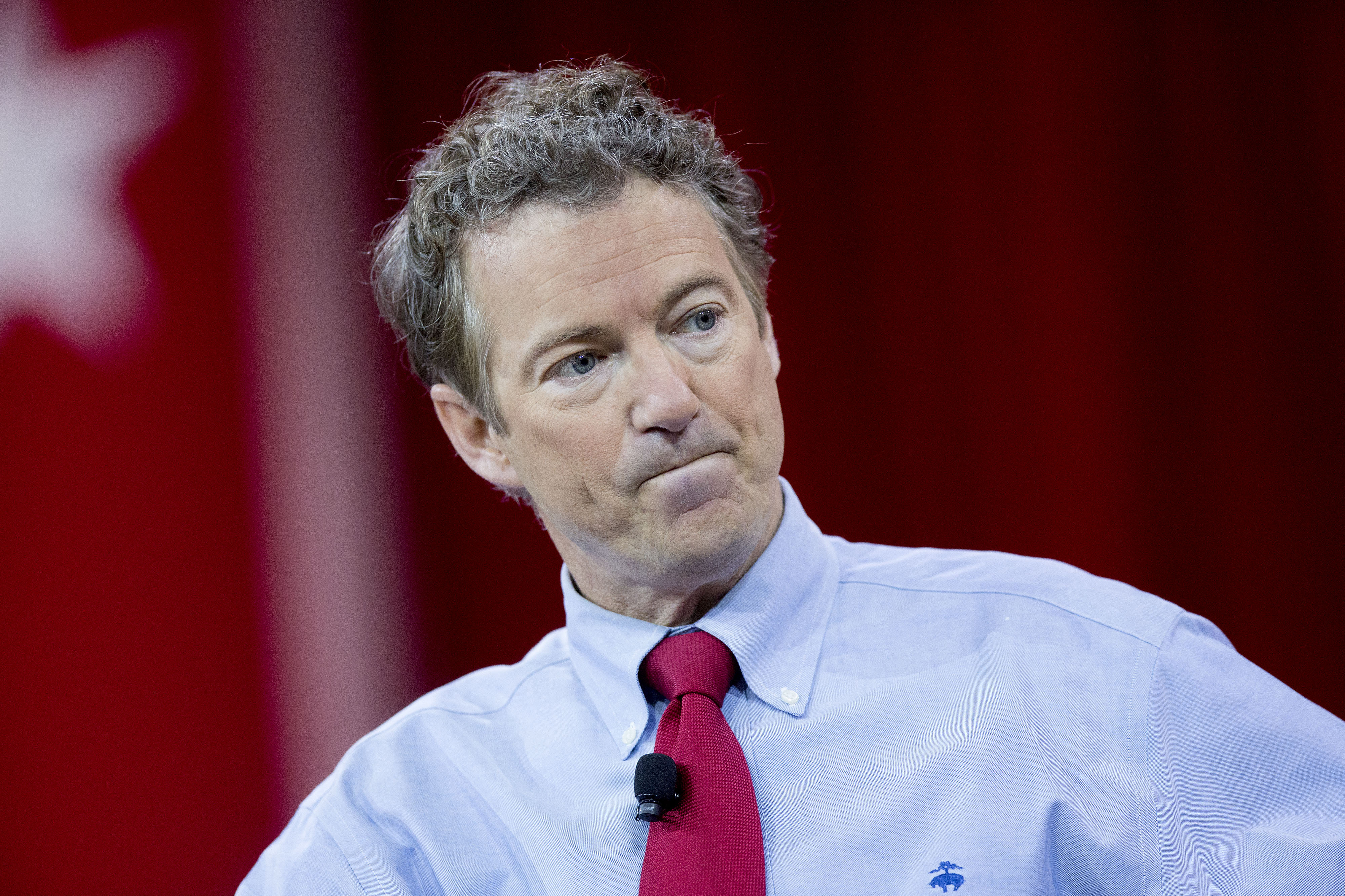 Senator Rand Paul, a Republican from Kentucky, listens to a question during an interview at the Conservative Political Action Conference (CPAC) in National Harbor, Maryland, Feb. 27, 2015. (Andrew Harrer—Bloomberg/Getty Images)