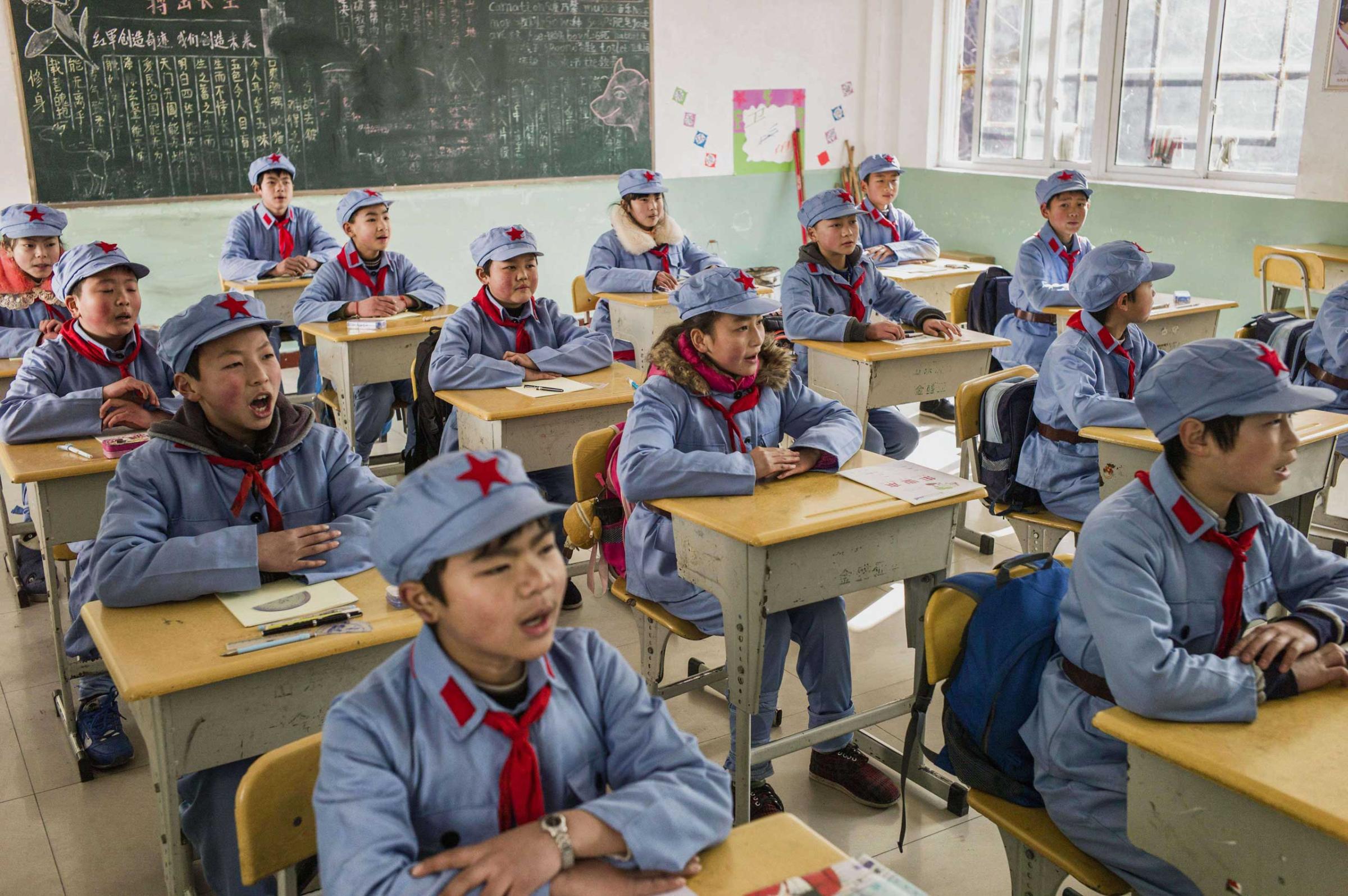 Children during class.