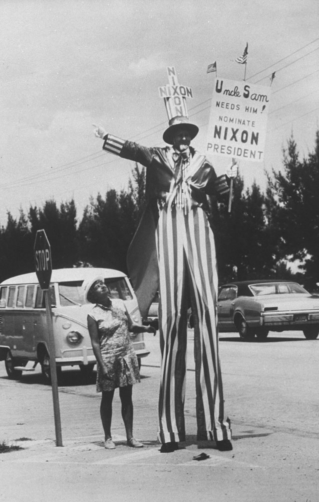 Scene at the 1968 Republican National Convention, Miami Beach, Florida.