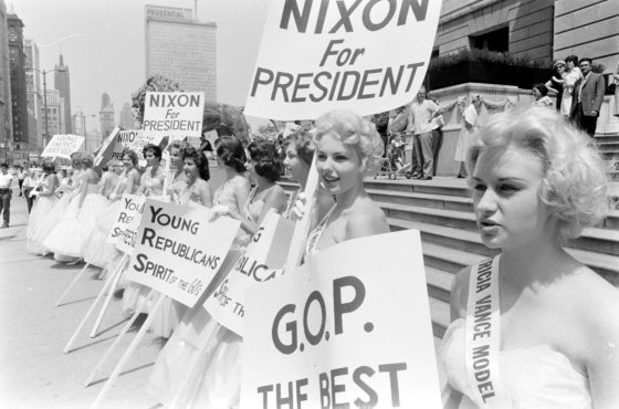 Scene during the 1960 Republican National Convention in Chicago.