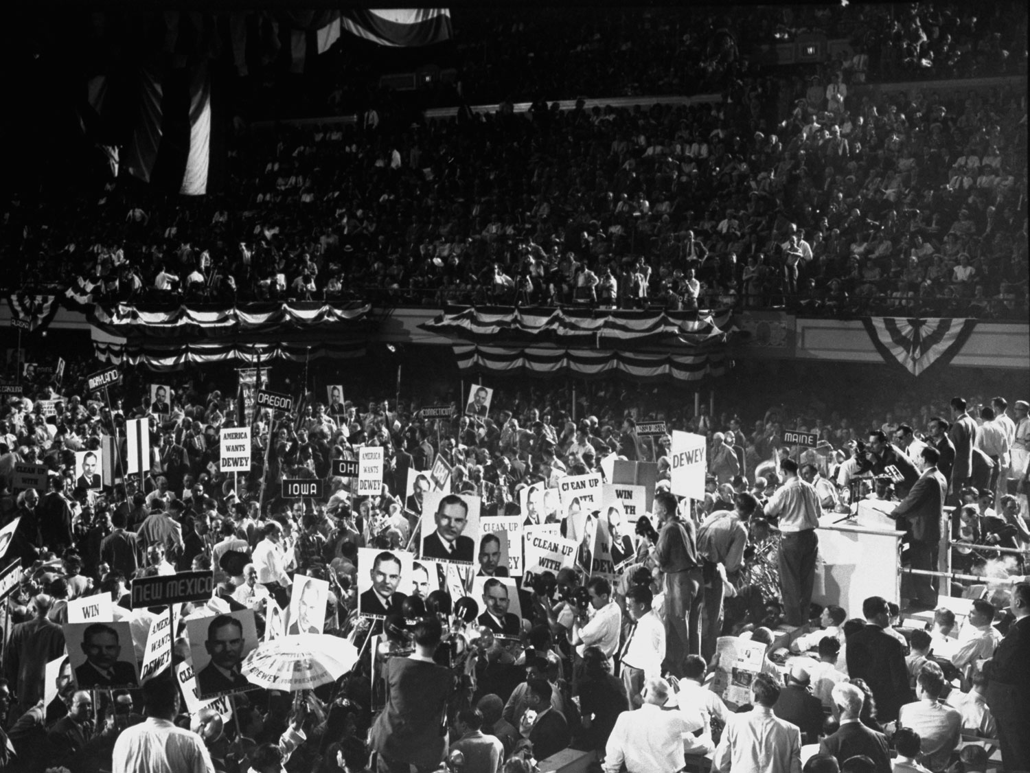 Scene at the 1948 GOP National Convention in Philadelphia.