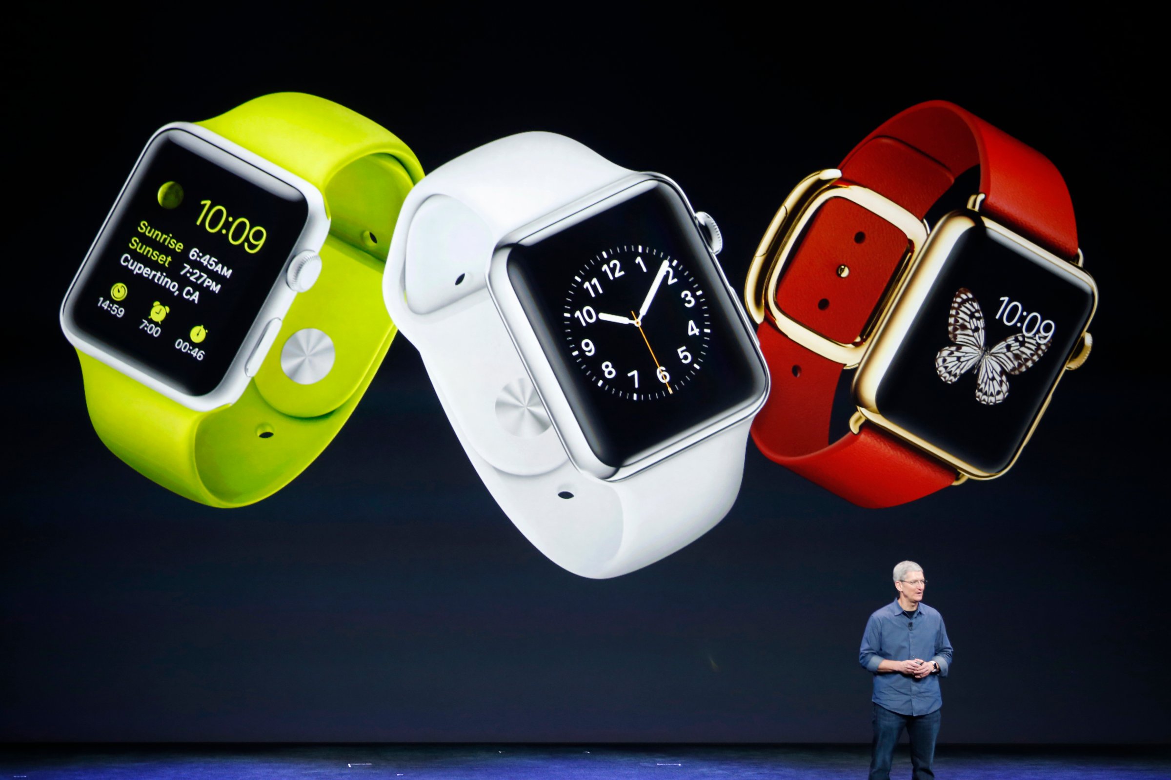 Apple CEO Tim Cook speaks about the Apple Watch in California, September 9, 2014