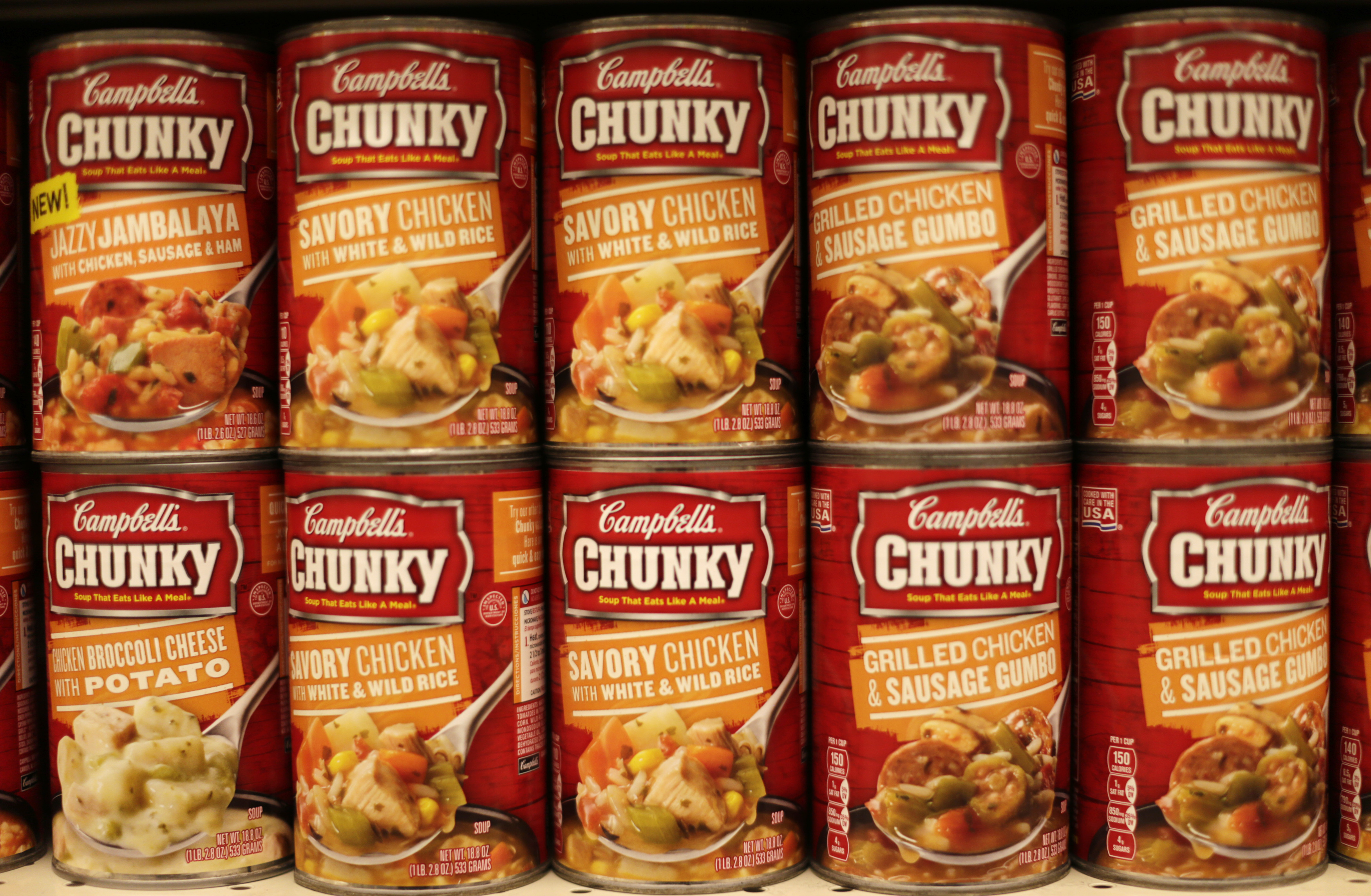 Cans of Campbell's brand Chunky soups are seen at the Safeway store in Wheaton, Maryland Feb. 13, 2015 (Gary Cameron—Reuters)