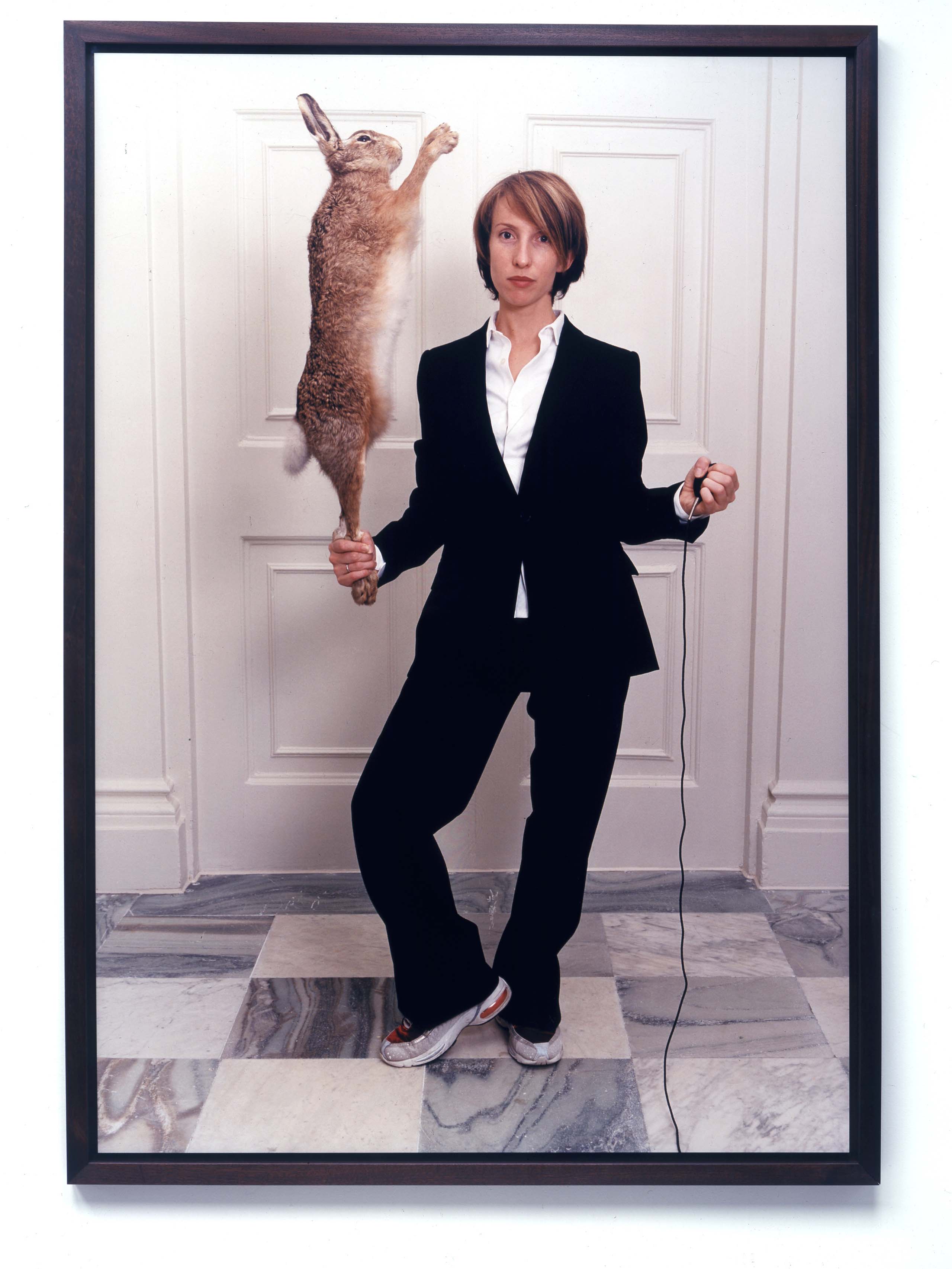 Self Portrait in a Single Breasted Suit with Hare, 2001.