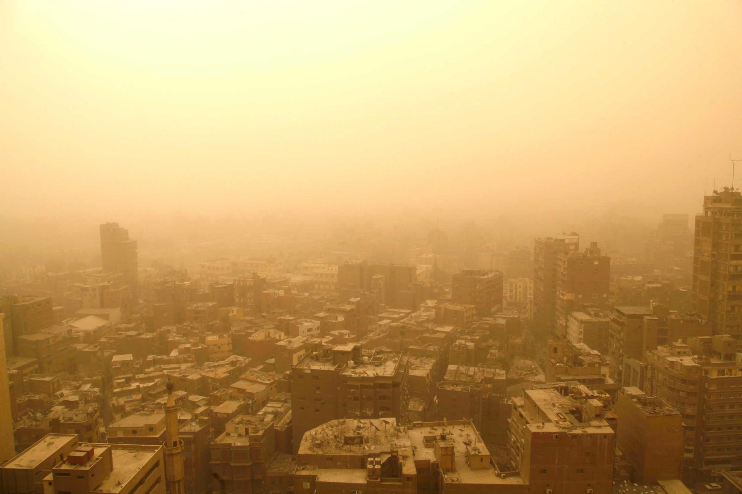 Cairo is seen during a sandstorm, Feb. 11, 2015.