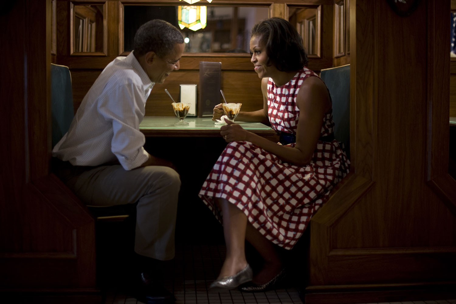 President Barack Obama and First Lady Michelle Obama in Davenport, IA, 8/15/12.