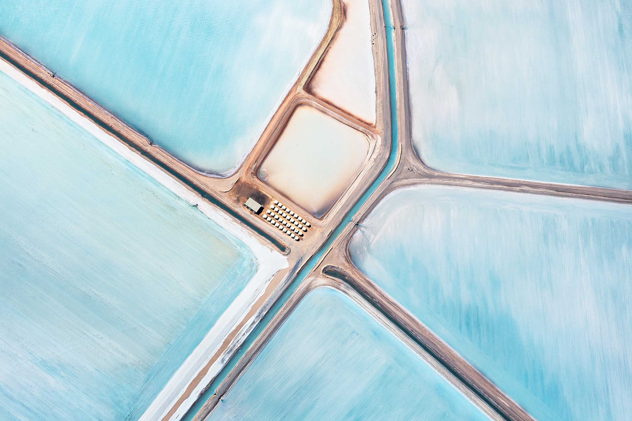 Nominated in the Landscape category. Simon Butterworth's aerial work on a solar salt operation in Australia.