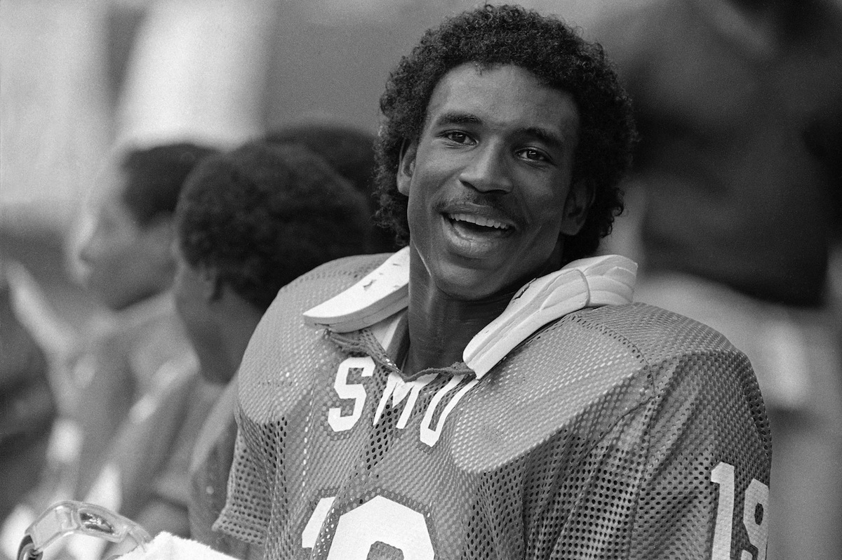 Southern Methodist University tailback Erick Dickerson is all smiles on Nov. 2, 1982, in Texas Stadium. (Bill Jansch—AP Photo)