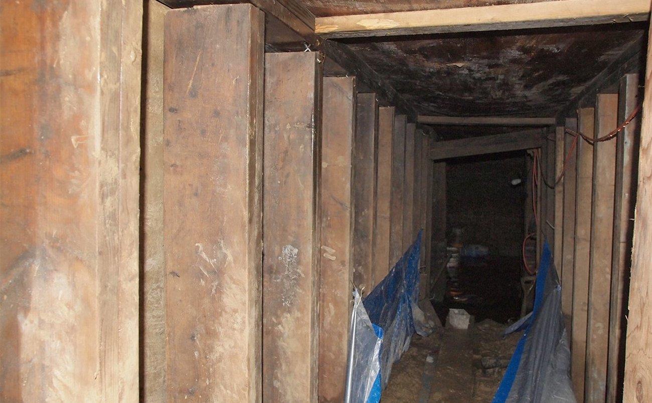 Toronto Police photo of a tunnel found near York University in Toronto is shown during a press conference on Feb. 24, 2015. (NBC News)