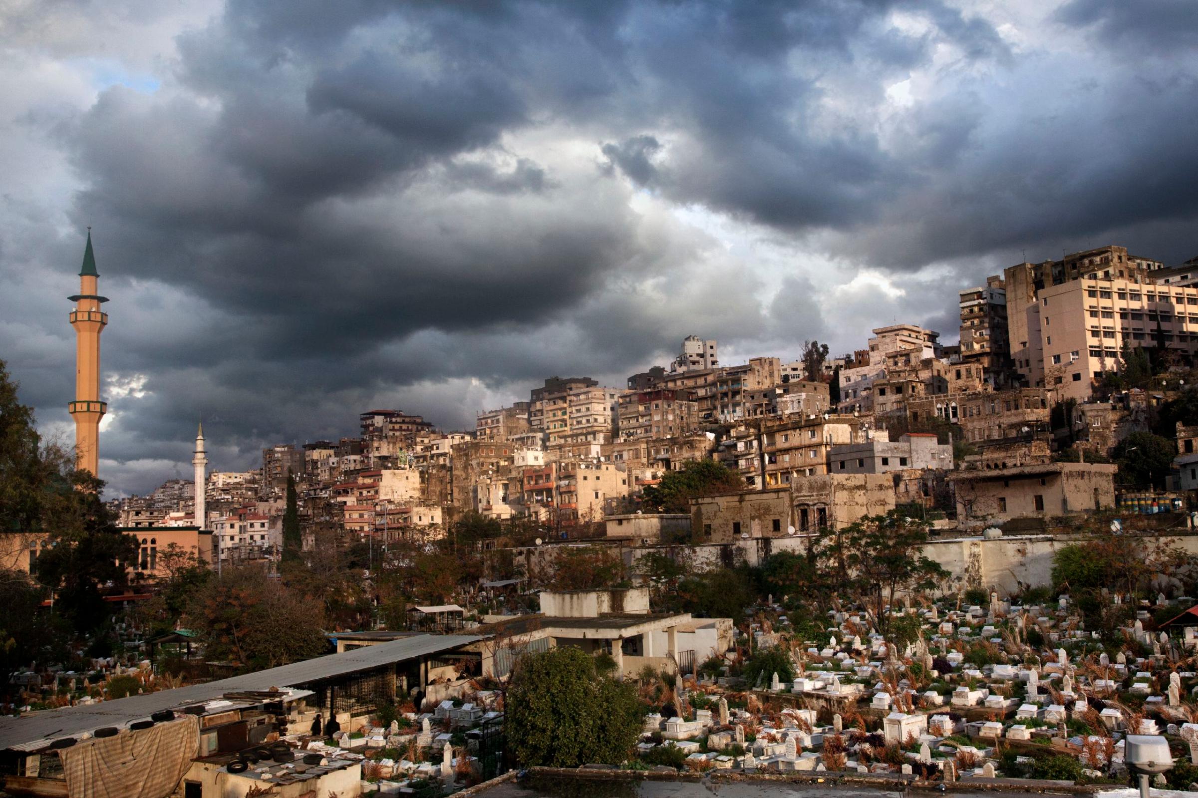 A general view of the neighborhood of Jabal Mohsen and the Sunni cemetery of the neighborhood of Bab al-TabbanehTripoli Lebanon November/December 2014