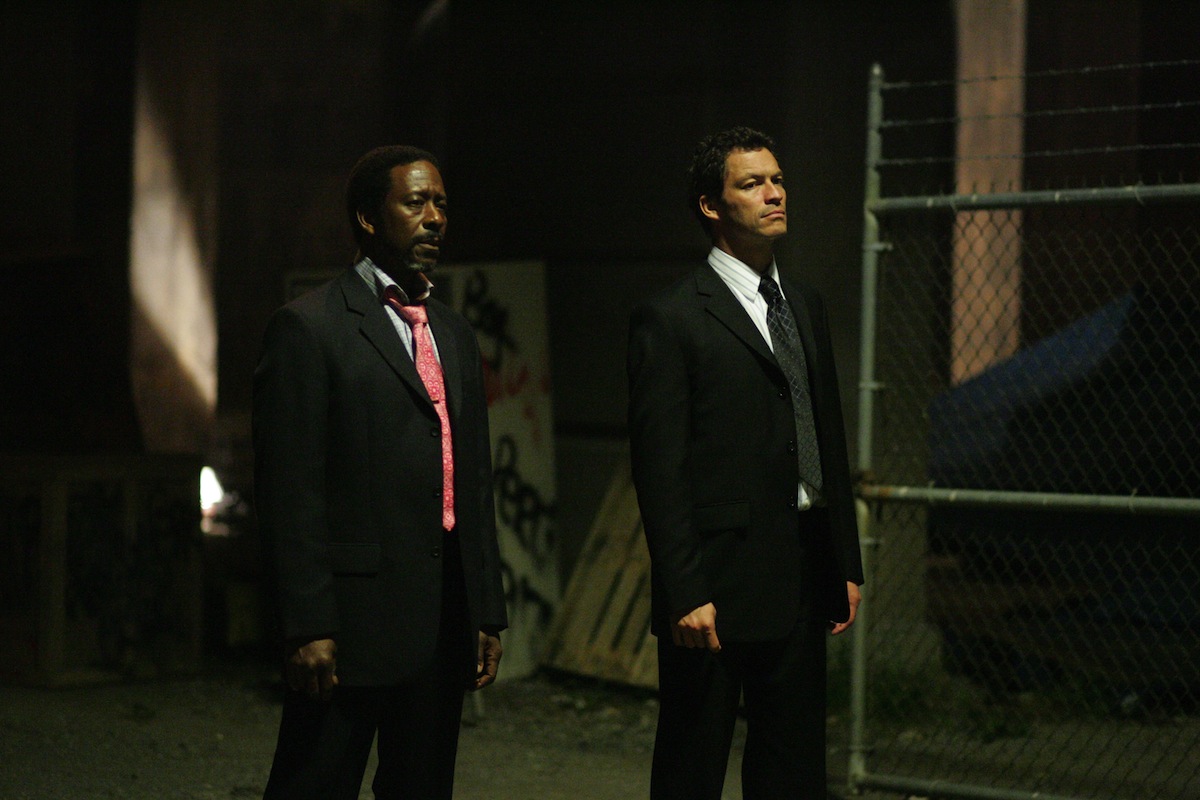 Clarke Peters, left, and Dominic West in a scene from season five of "The Wire" (Paul Schiraldi—AP Photo/HBO)