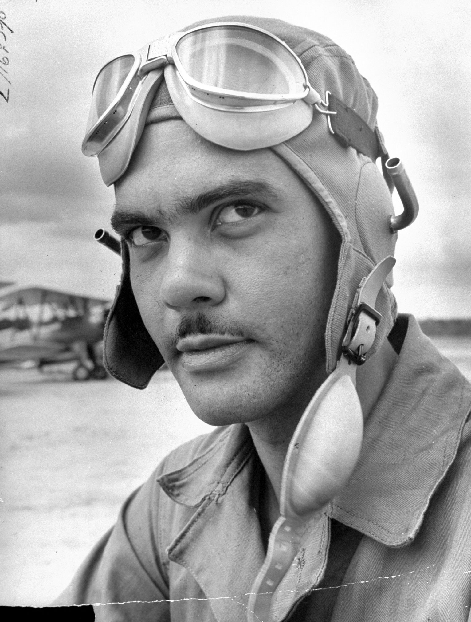 Captain Benjamin O. Davis Jr., ldr. of US Army Air Corps 99th Pursuit Squadron, at flight-training school, 1942.