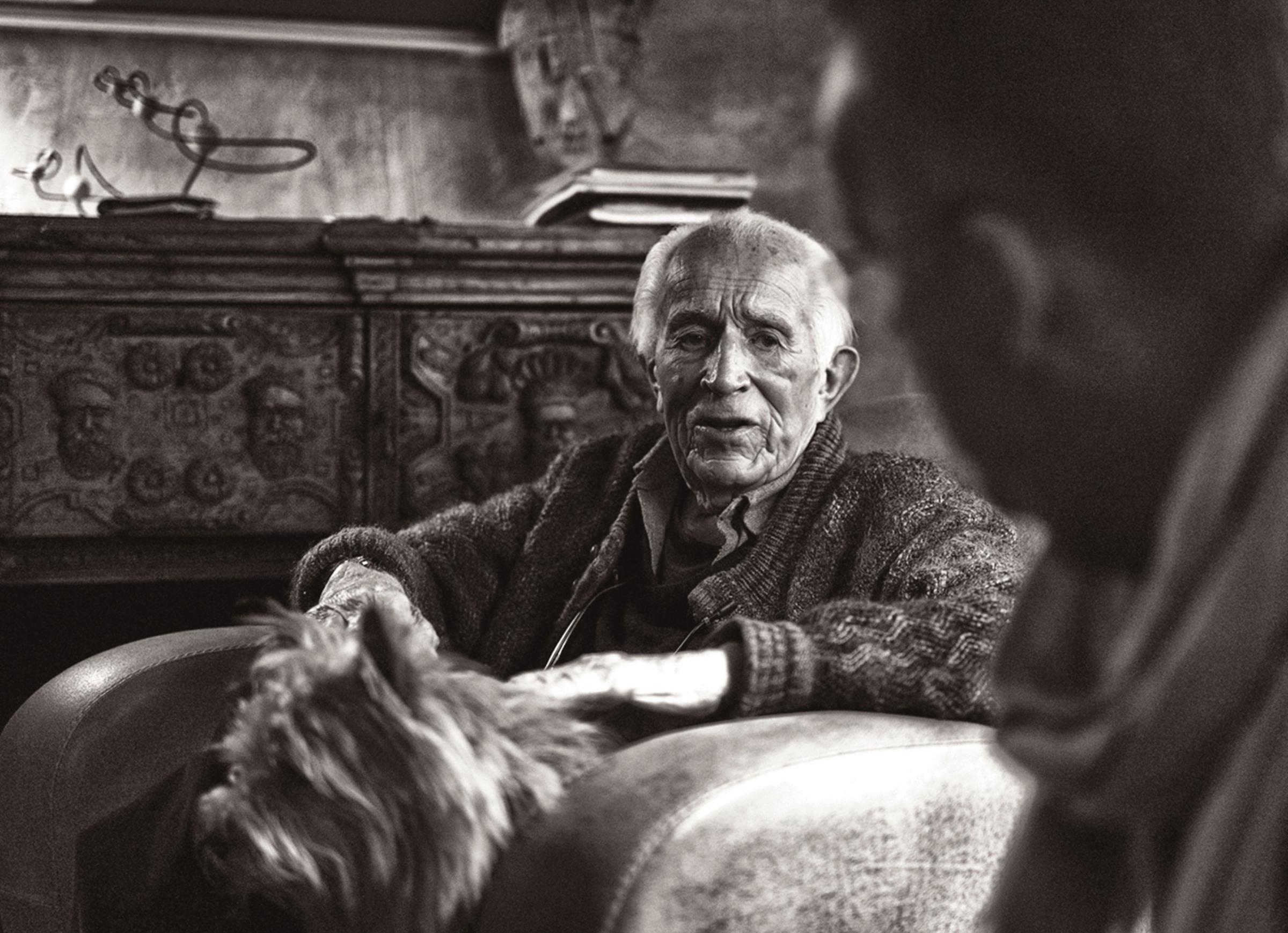 Photographer David Douglas Duncan on his 98th birthday. January 28, 2014, Casteraras le Vieux, France.