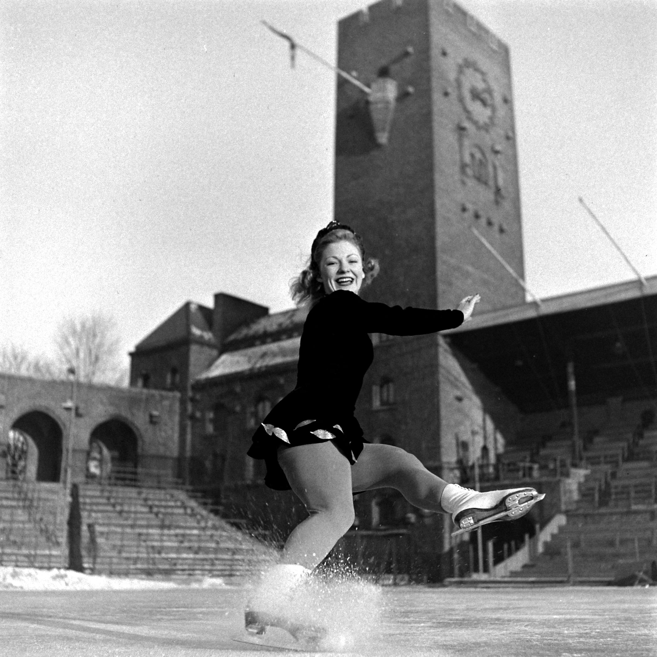 World Figure Skating Championship in Stockholm, Sweden, 1947.