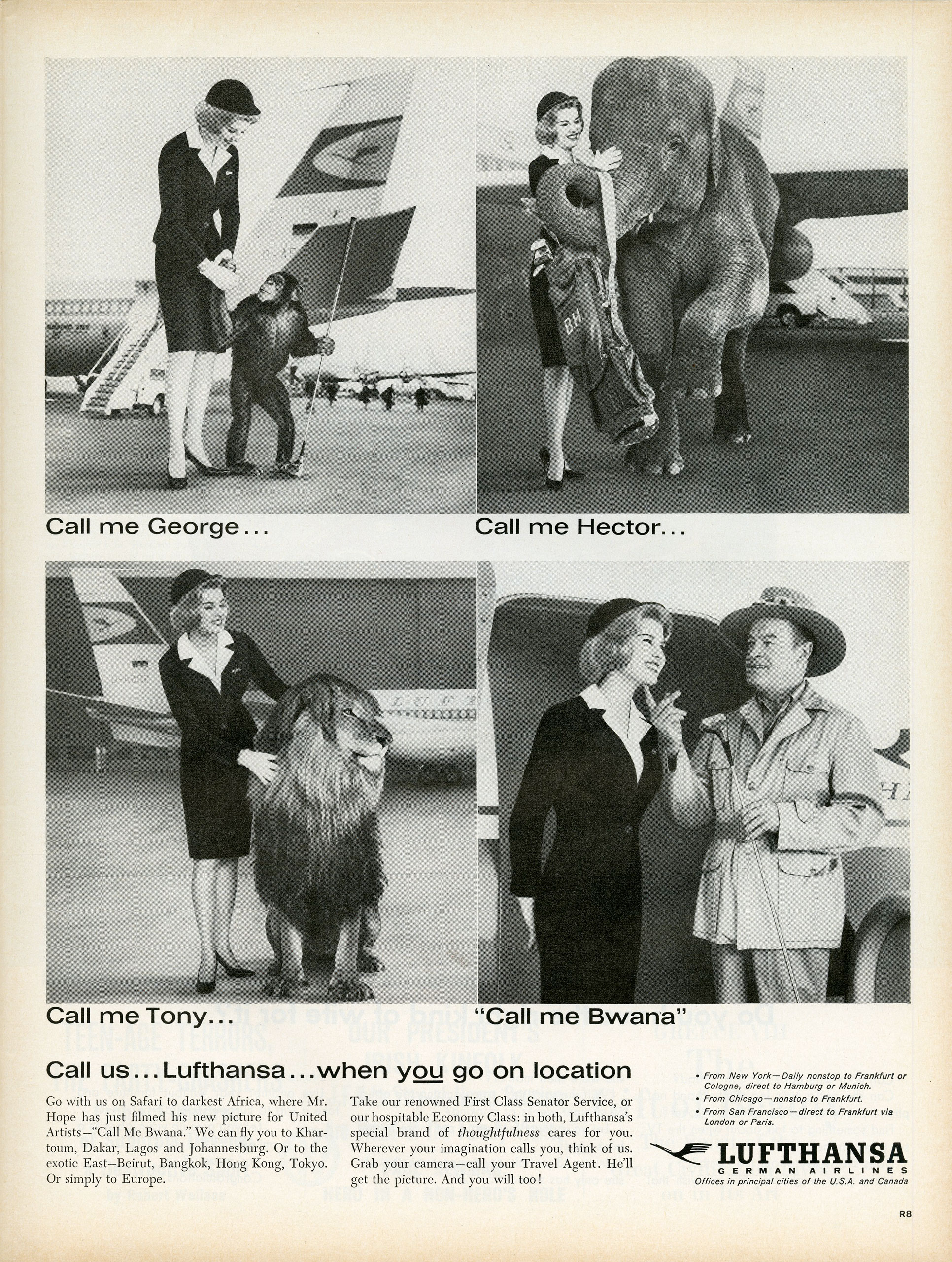 LIFE Magazine Lufthansa ad, 1963