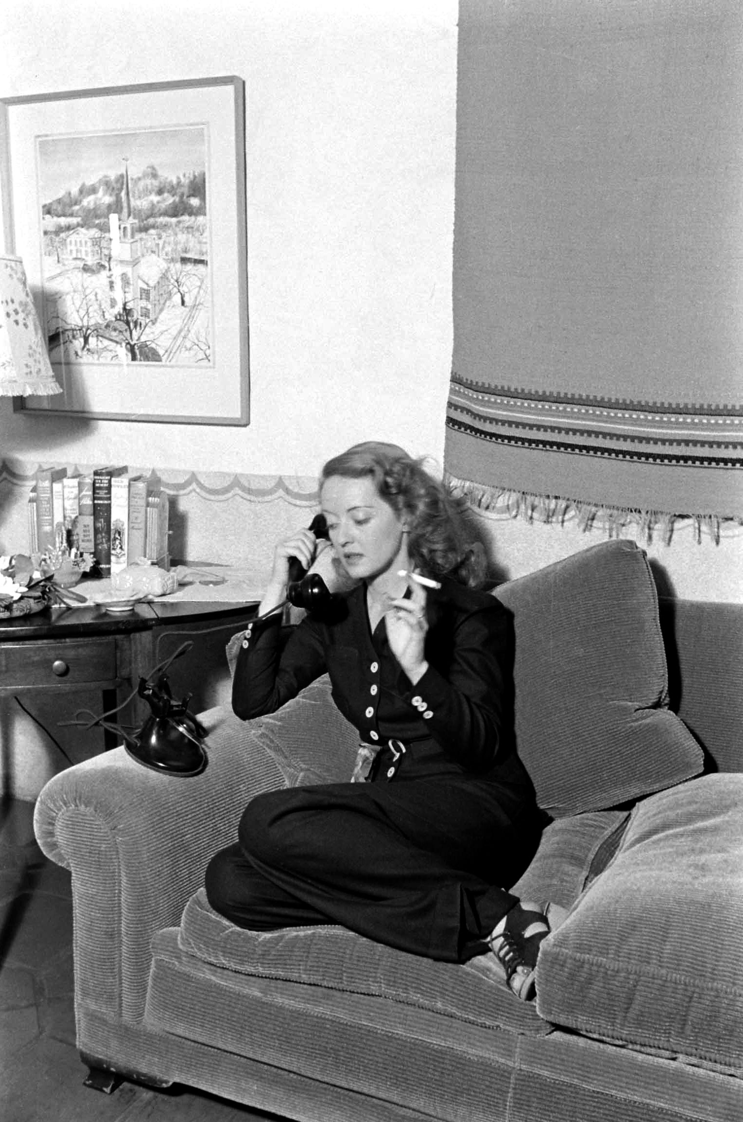 Bette Davis on the phone, 1938.
