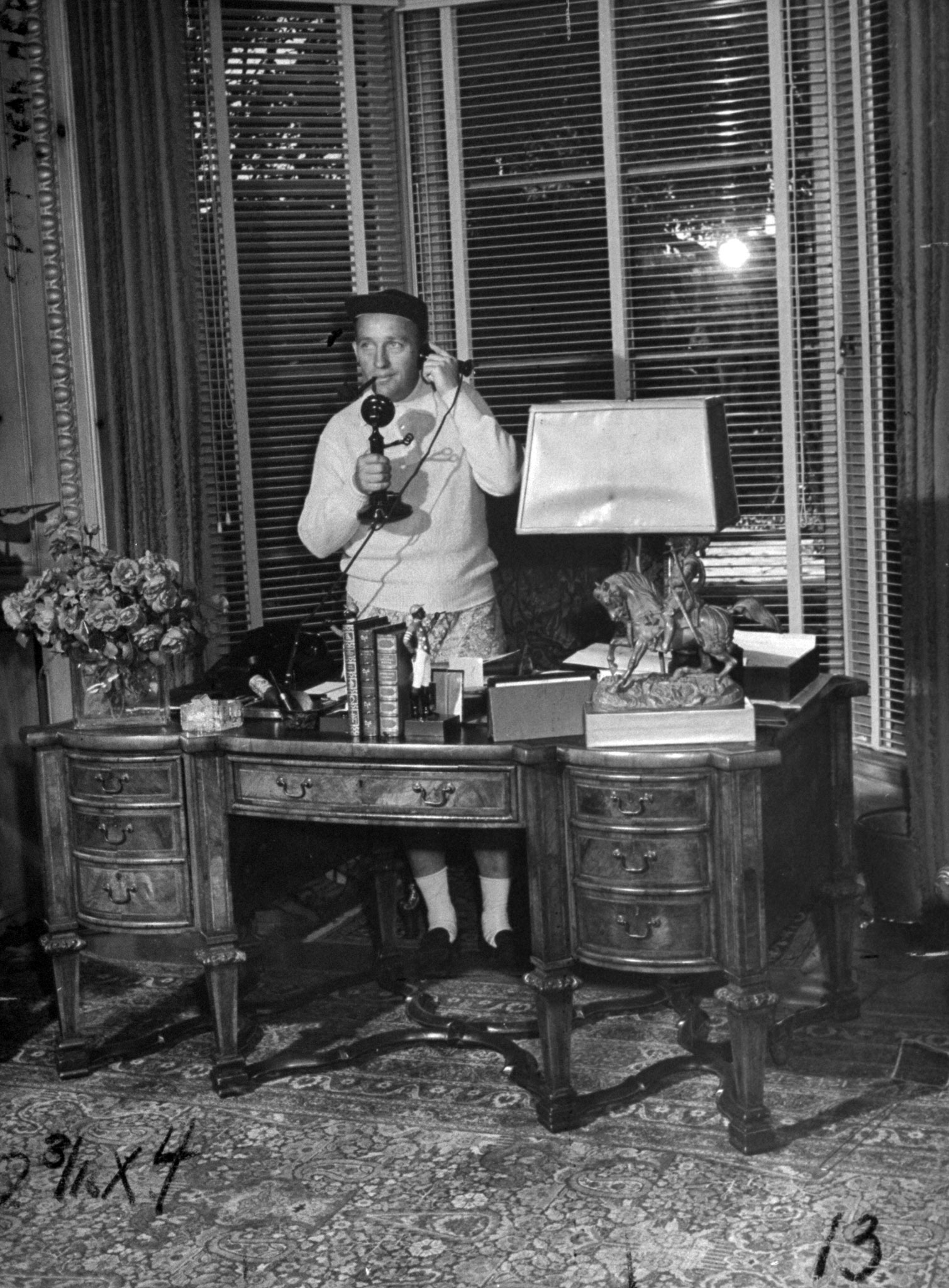 Bing Crosby on the phone, 1944.