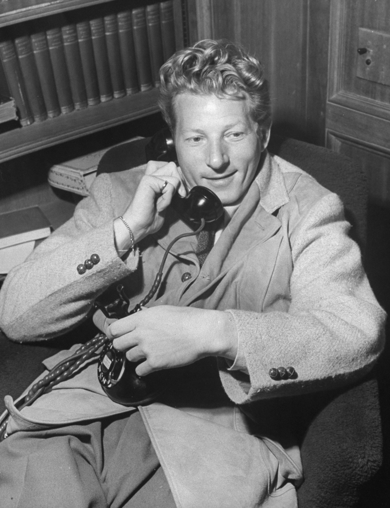 Danny Kaye on the phone, 1945.