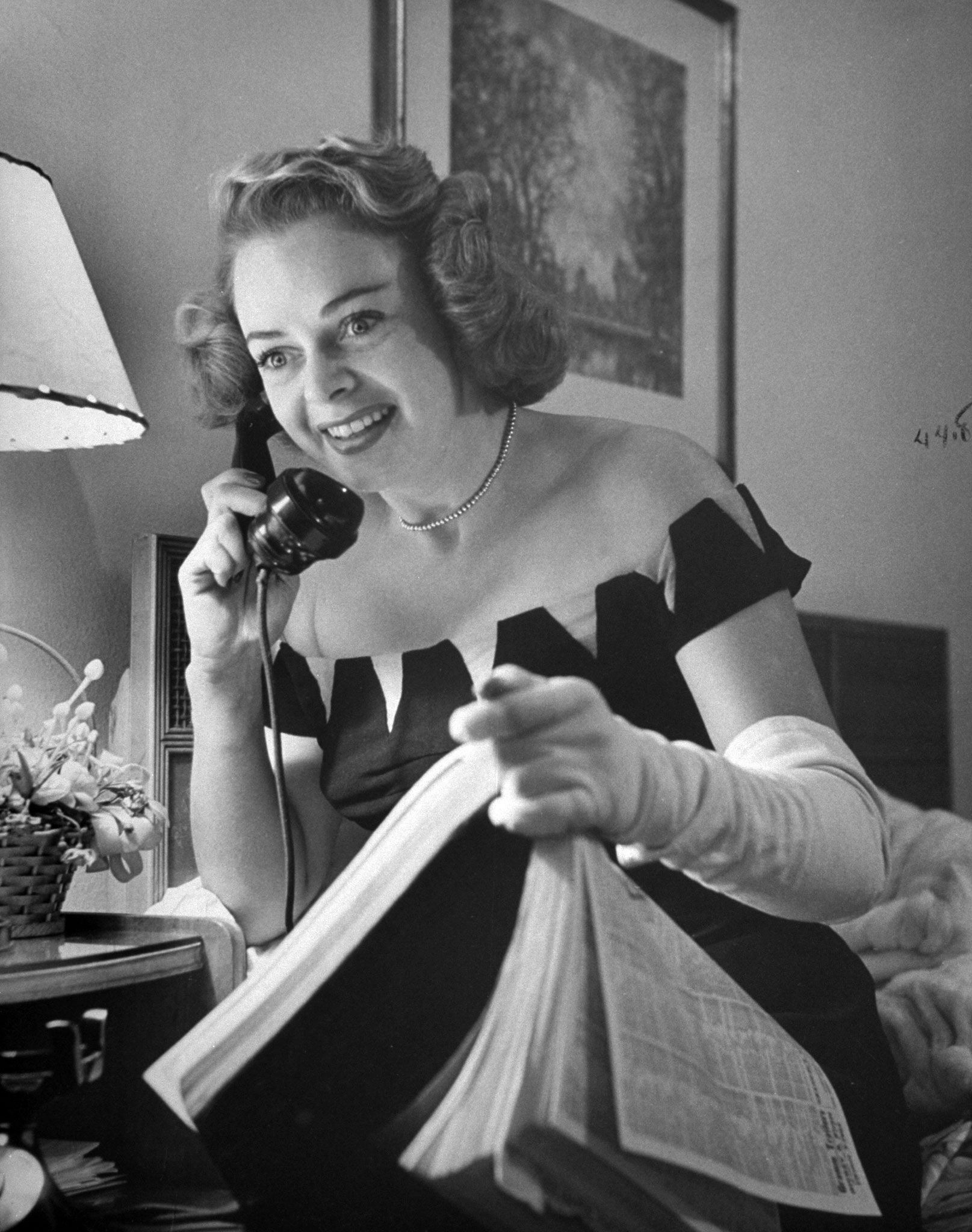 June Lockhart on the phone, 1947.